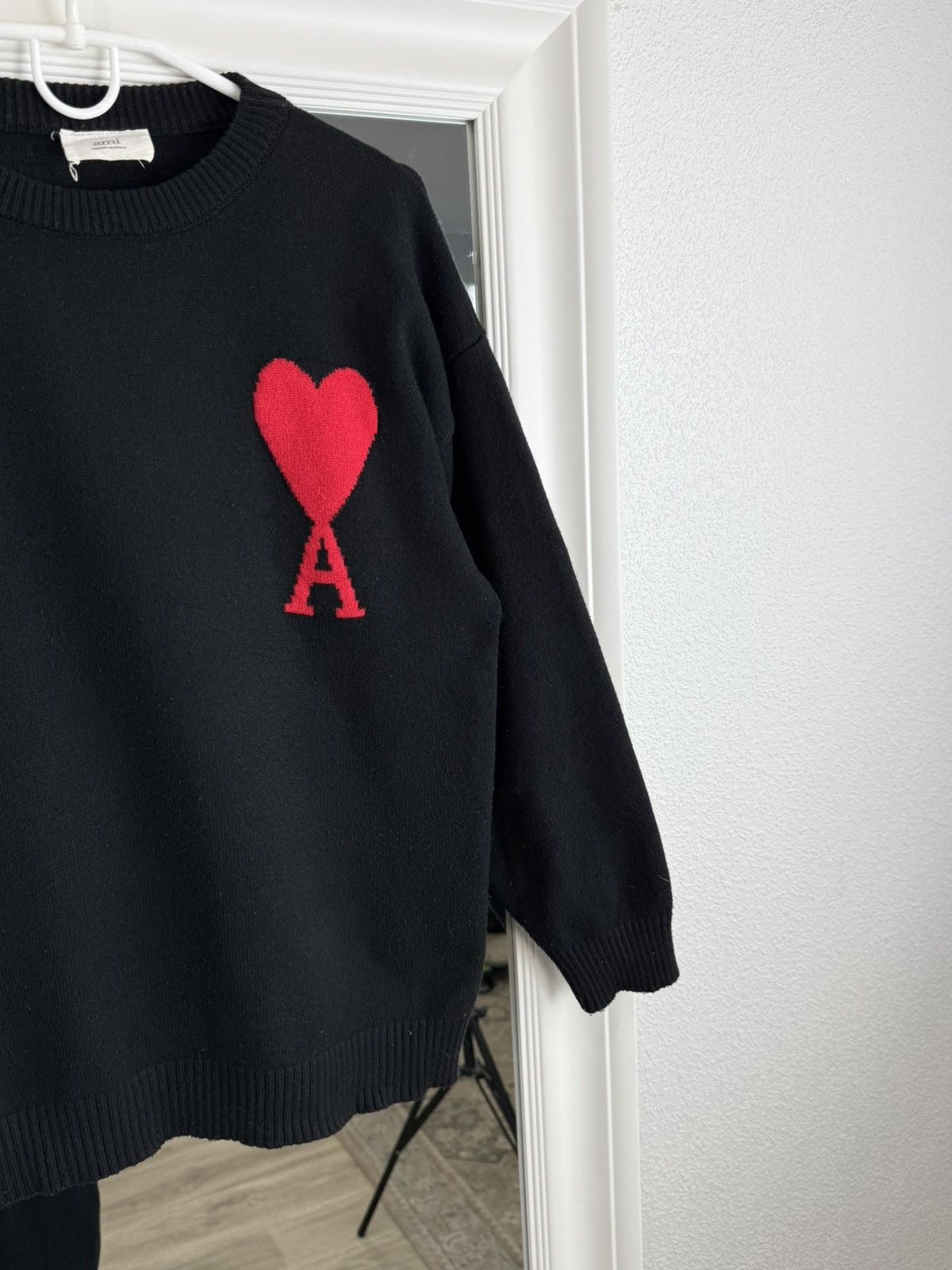 AMI Ami Knit Sweater Red Heart Sweater Black Size M / US 6-8 / IT 42-44 - 6 Thumbnail