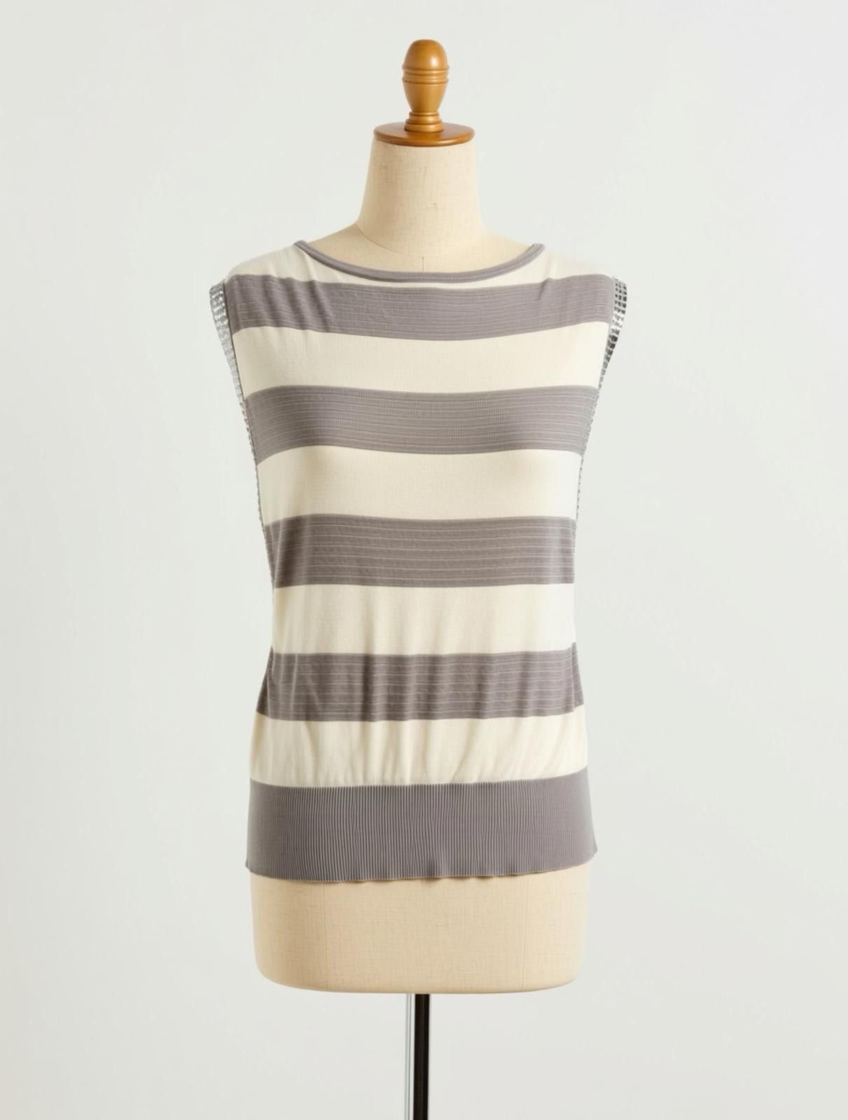 Other White House Black Market Sleeveless Striped Knit Top Size L Size L / US 10 / IT 46 - 1 Thumbnail