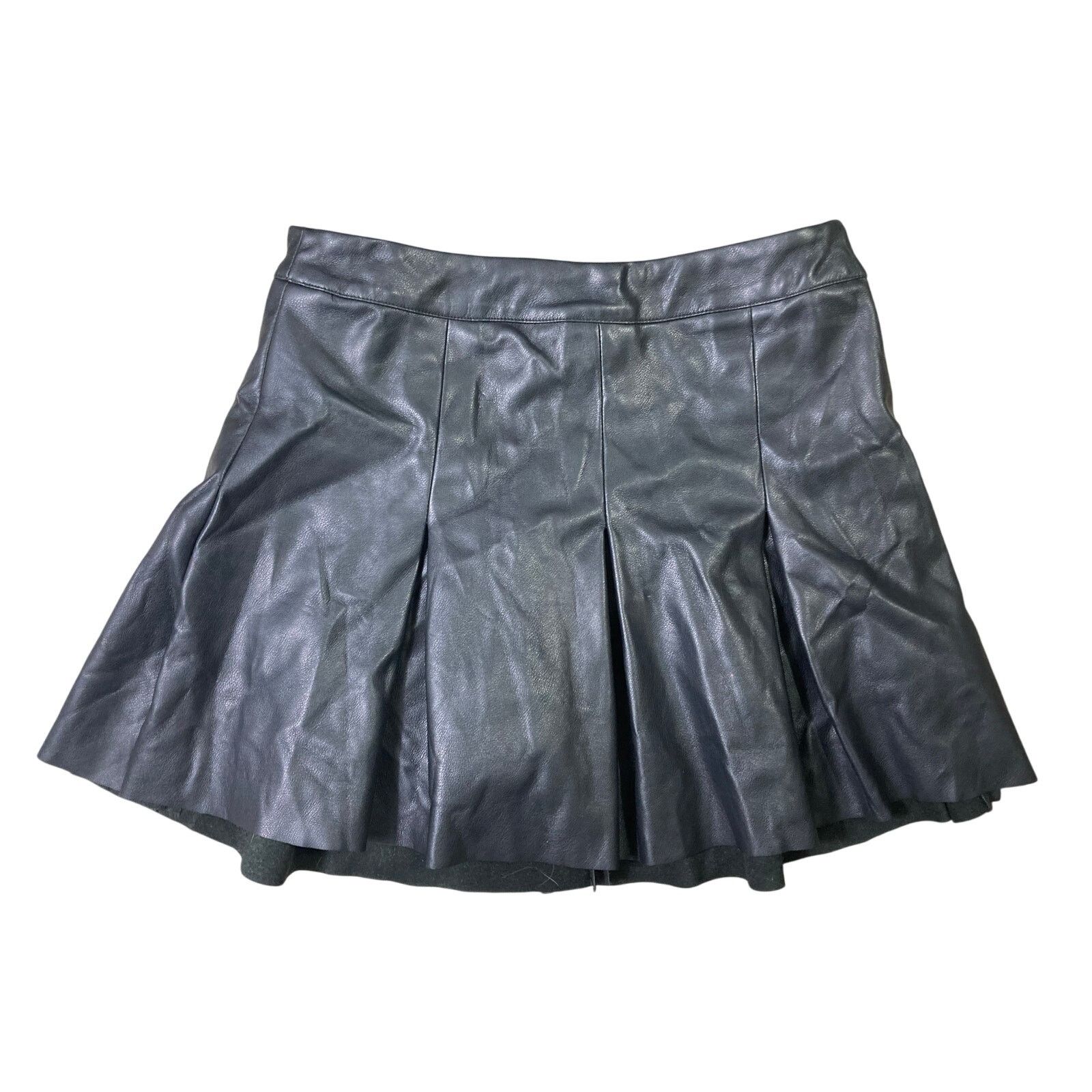 Forever 21 Forever 21 Women's Black Faux Leather Pleated Mini Skort M Size 28" / US 6 / IT 42 - 1 Thumbnail