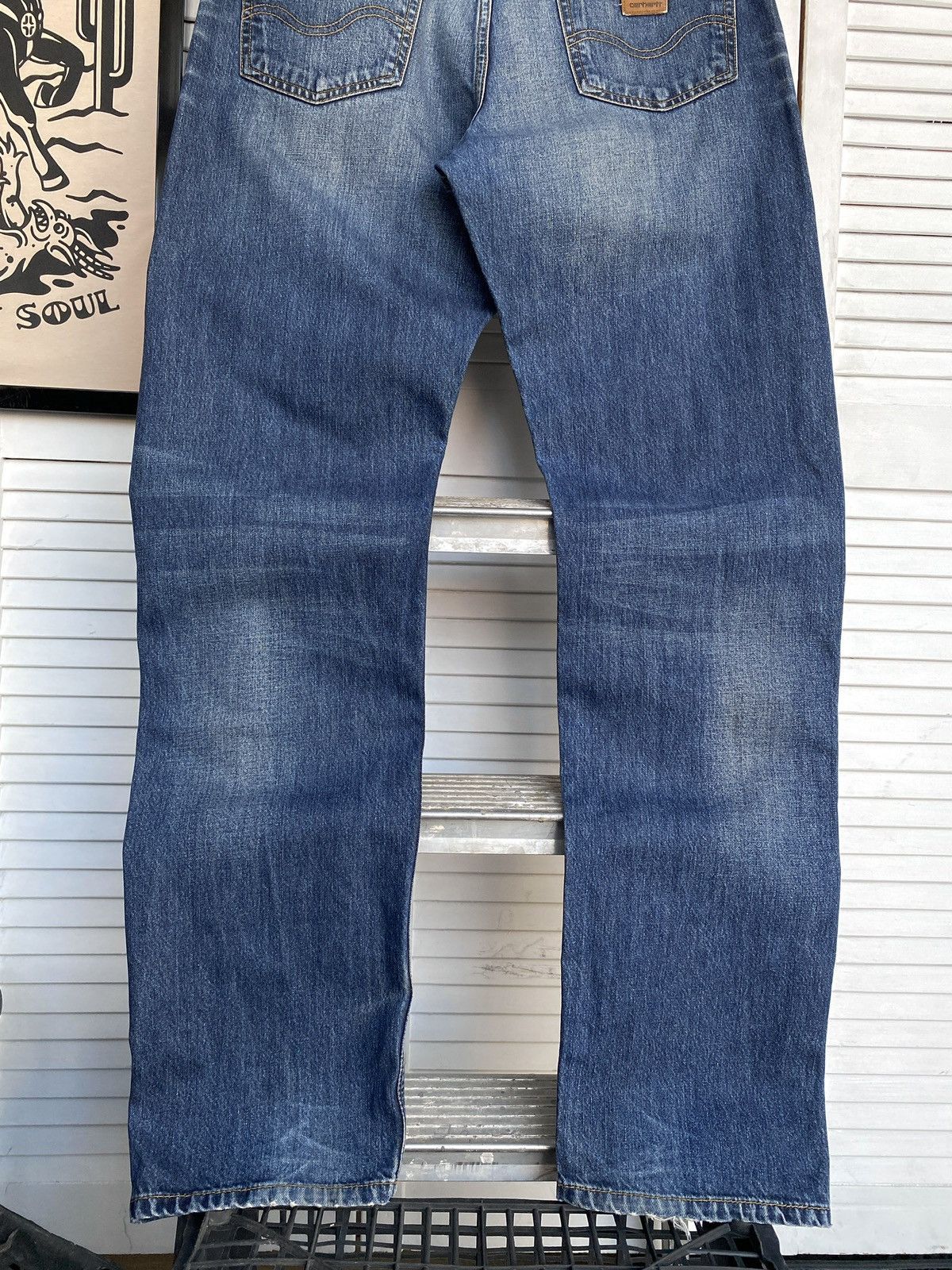 Carhartt × Vintage Carhartt Wip Texas Pants Faded Denim Jeans Vintage Style Size US 33 - 7 Thumbnail