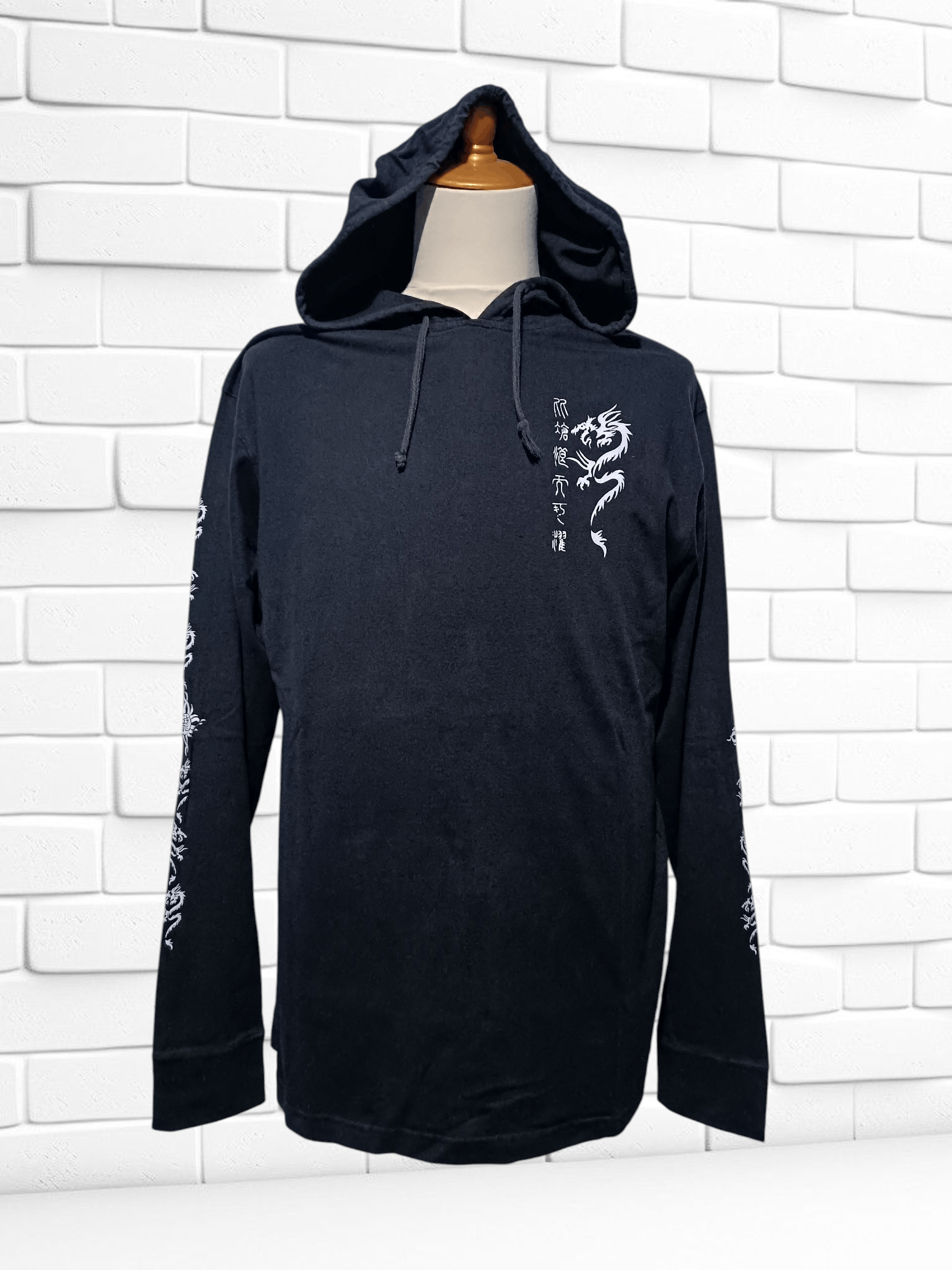 Japanese Brand Vintage Long Sleeve Hoodie T-shirt Dragon Poem Size US M / EU 48-50 / 2 - 1 Thumbnail