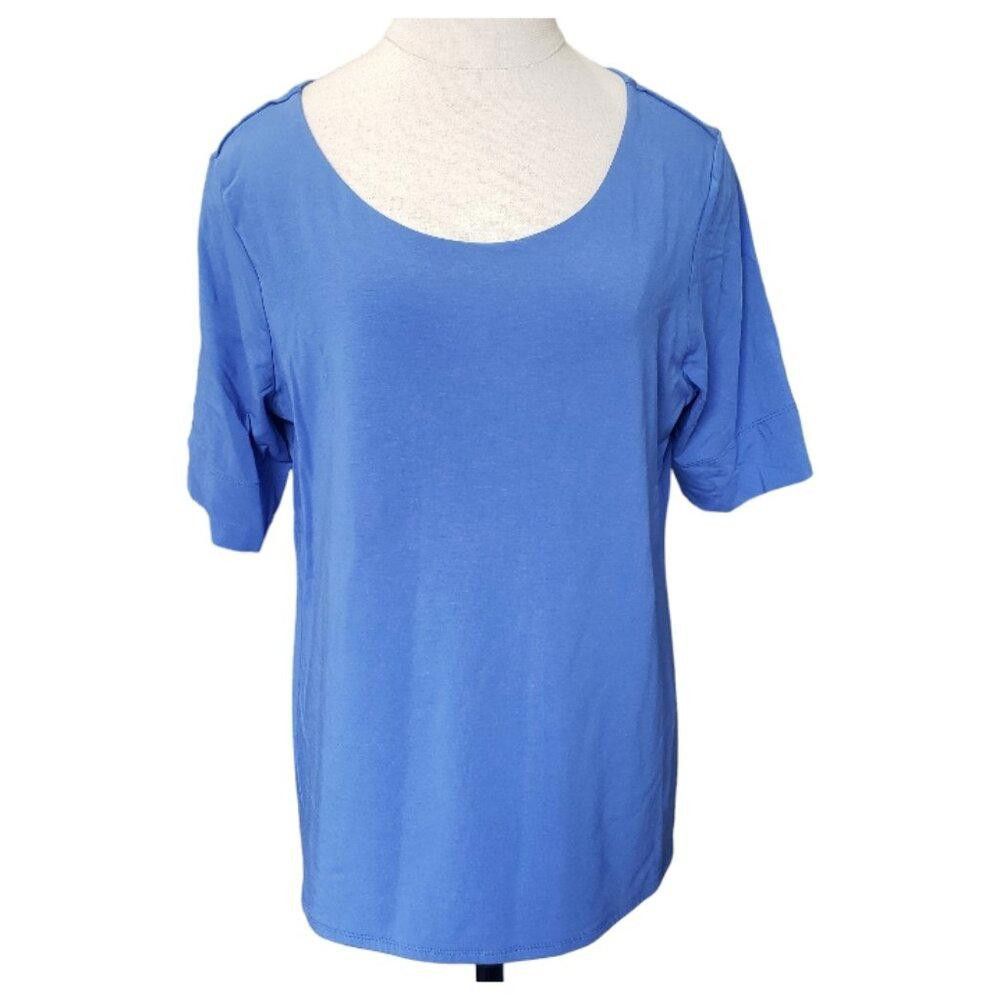 Chicos CT1520 Chico's Blue "The Ultimate Tee" Size L Size L / US 10 / IT 46 - 1 Thumbnail