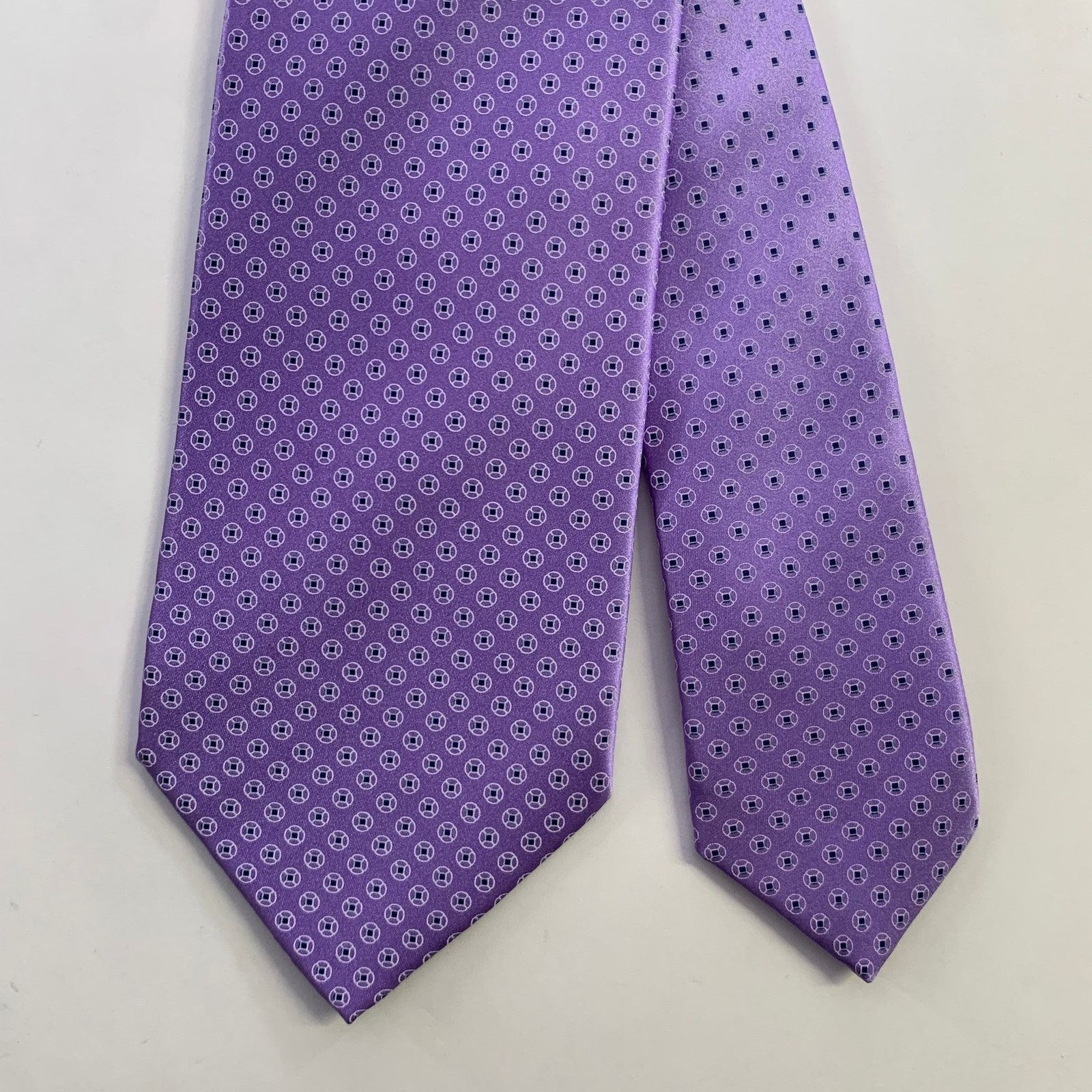 Dolcepunta DOLCEPUNTA Purple Blue Polka Dot Silk Tie Size ONE SIZE - 1 Thumbnail