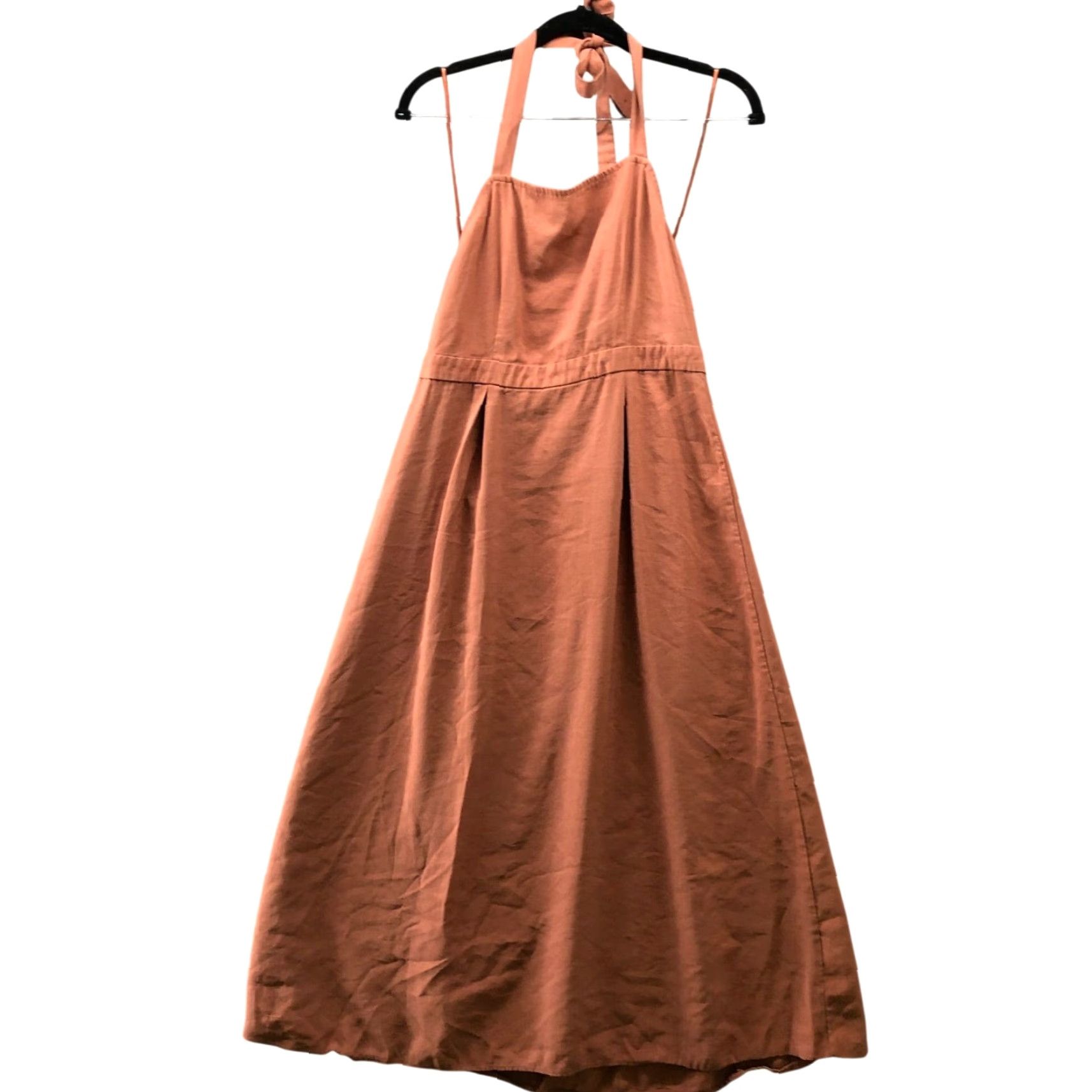 Topshop Topshop Apron Midi Dress Size 6 A-Line Halter Square Neck Clay Peach Minimalist Dress Size M / US 6-8 / IT 42-44 - 2 Thumbnail