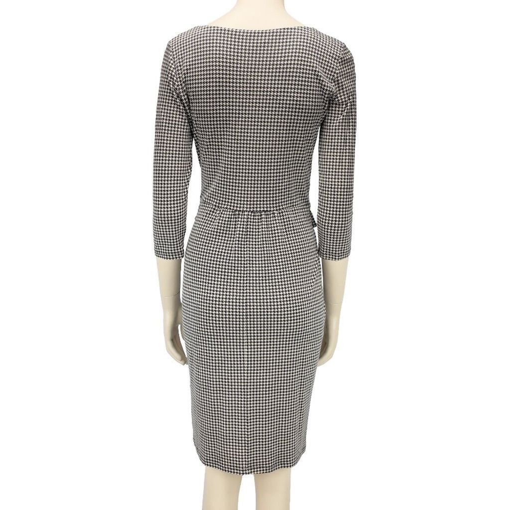 Weekend Max Mara MAXMARA Weekend Sheated Houndstooth Grey Scoop Neck Dress Size S / US 4 / IT 40 - 2 Thumbnail