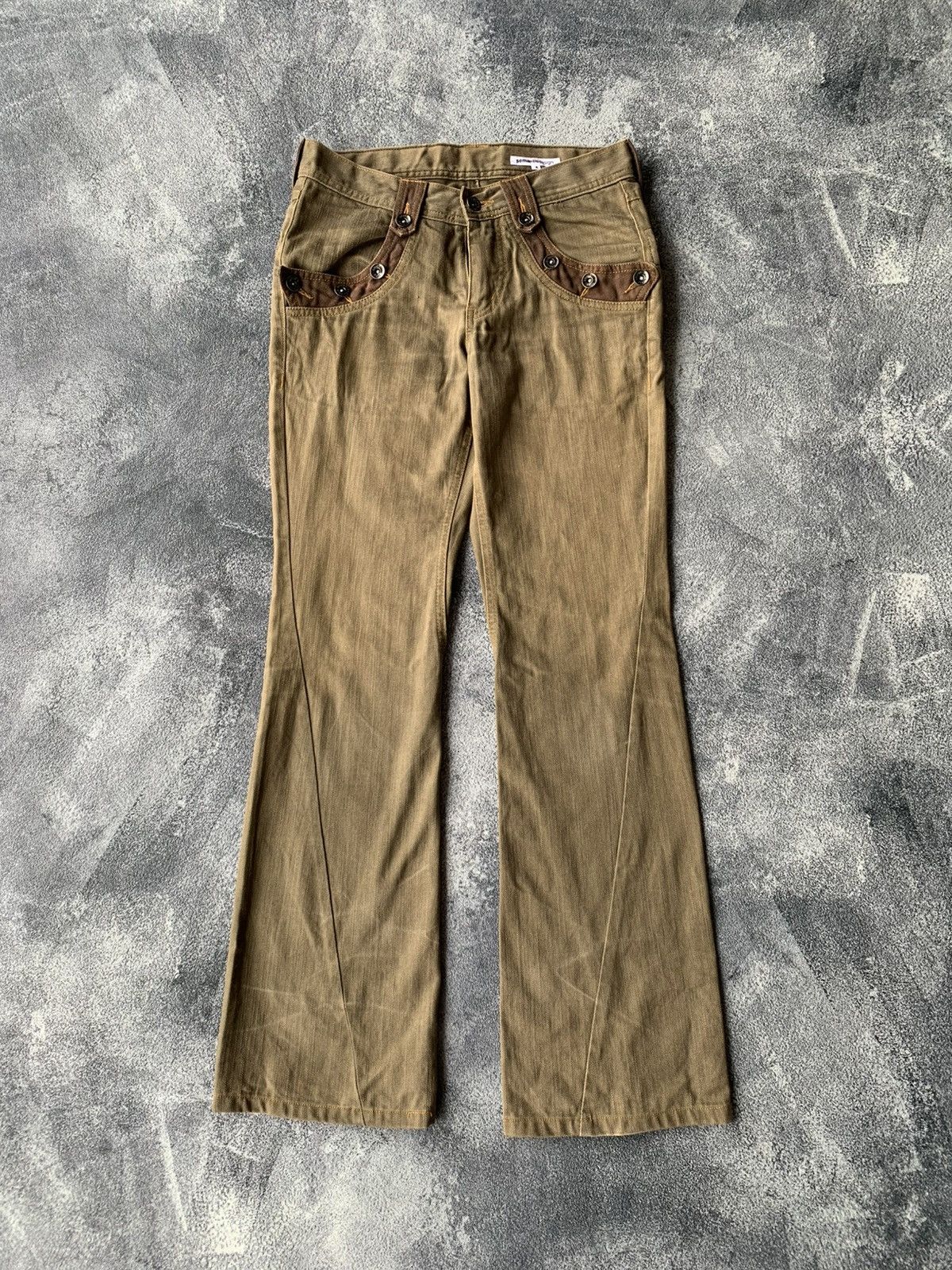 Japanese Brand SS07 Semantic Design Japan Spiral Flare Jeans Size US 30 / EU 46 - 2 Thumbnail