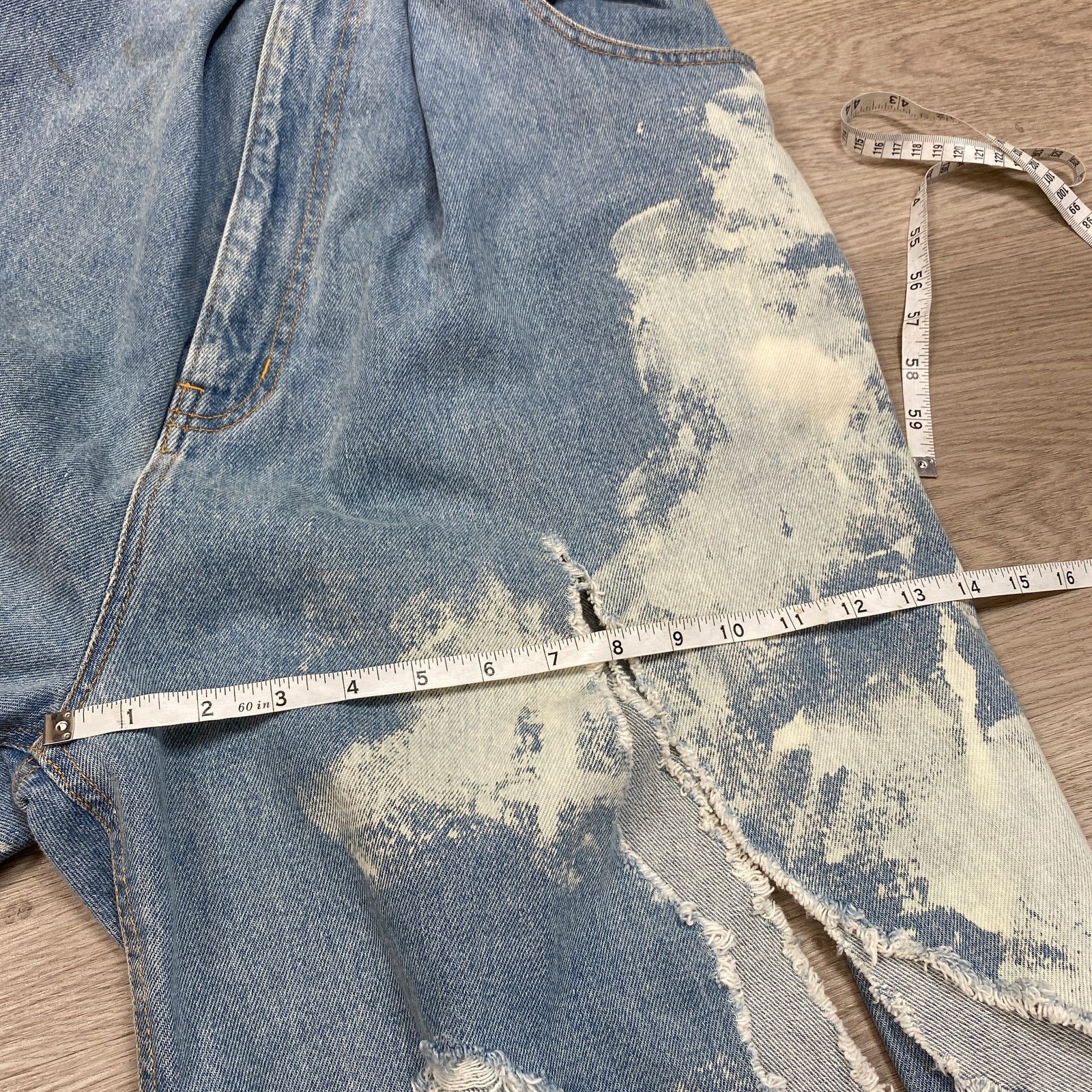 Designer × Japanese Brand Rare Mikio Sakabe Jenny Fax Distressed Acid Wash Jean Medium Size 23" - 6 Thumbnail