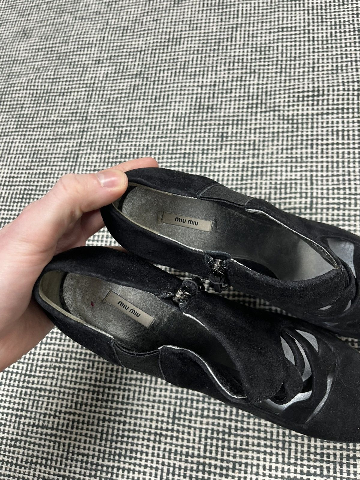 Miu Miu Miu Miu black suede strap heels Size US 11 / IT 41 - 6 Thumbnail