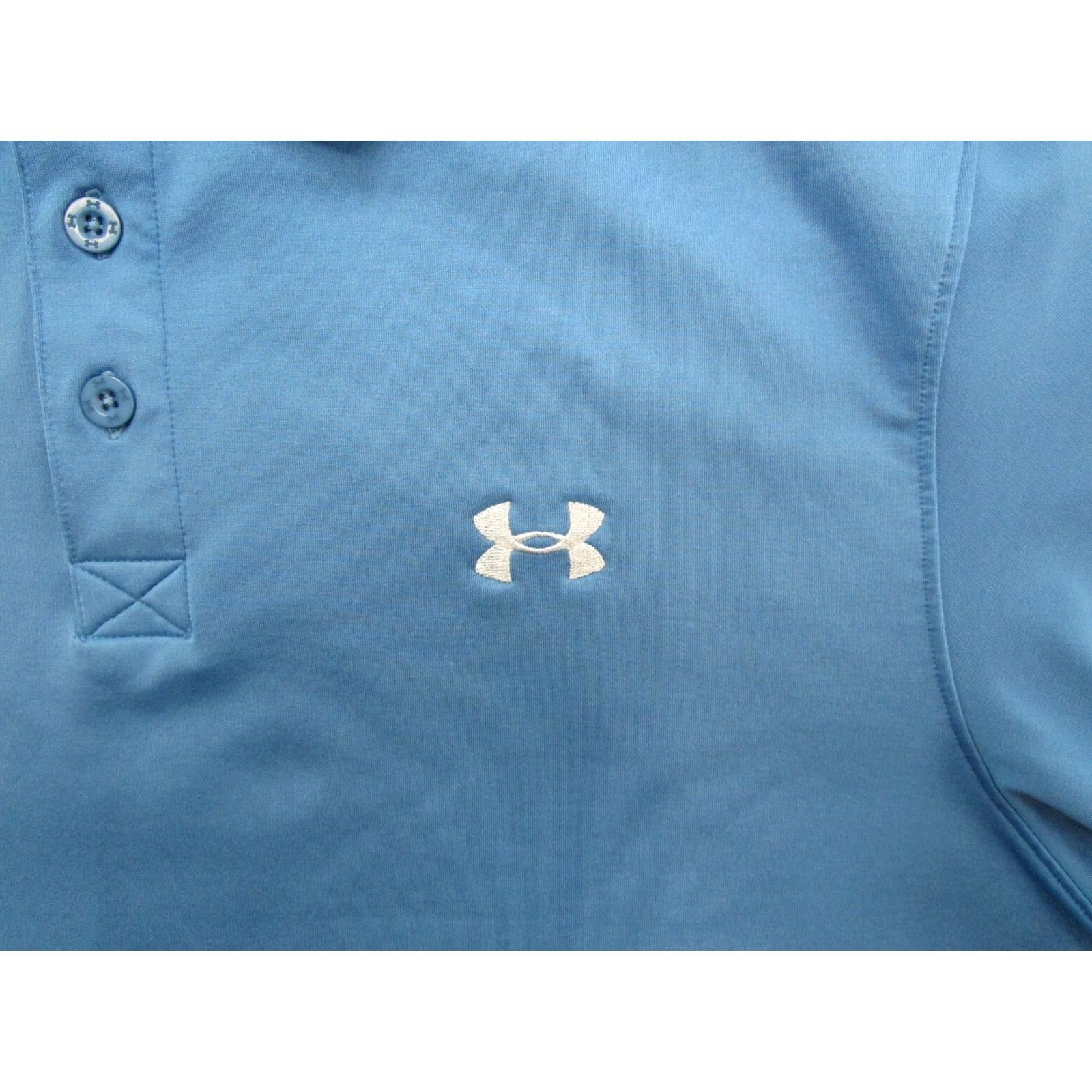 Under Armour Under Armour Polo Shirt Mens L Blue Stretch ColdGear Regular Short Sleeve Golf Shirt Size US L / EU 52-54 / 3 - 2 Thumbnail