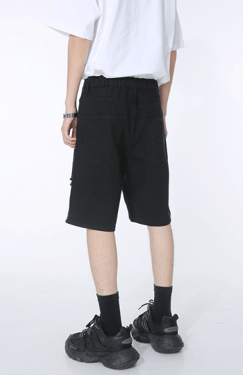 Japanese Brand × Vintage American high street loose straight ripped denim shorts Size US 32 / EU 48 - 5 Thumbnail
