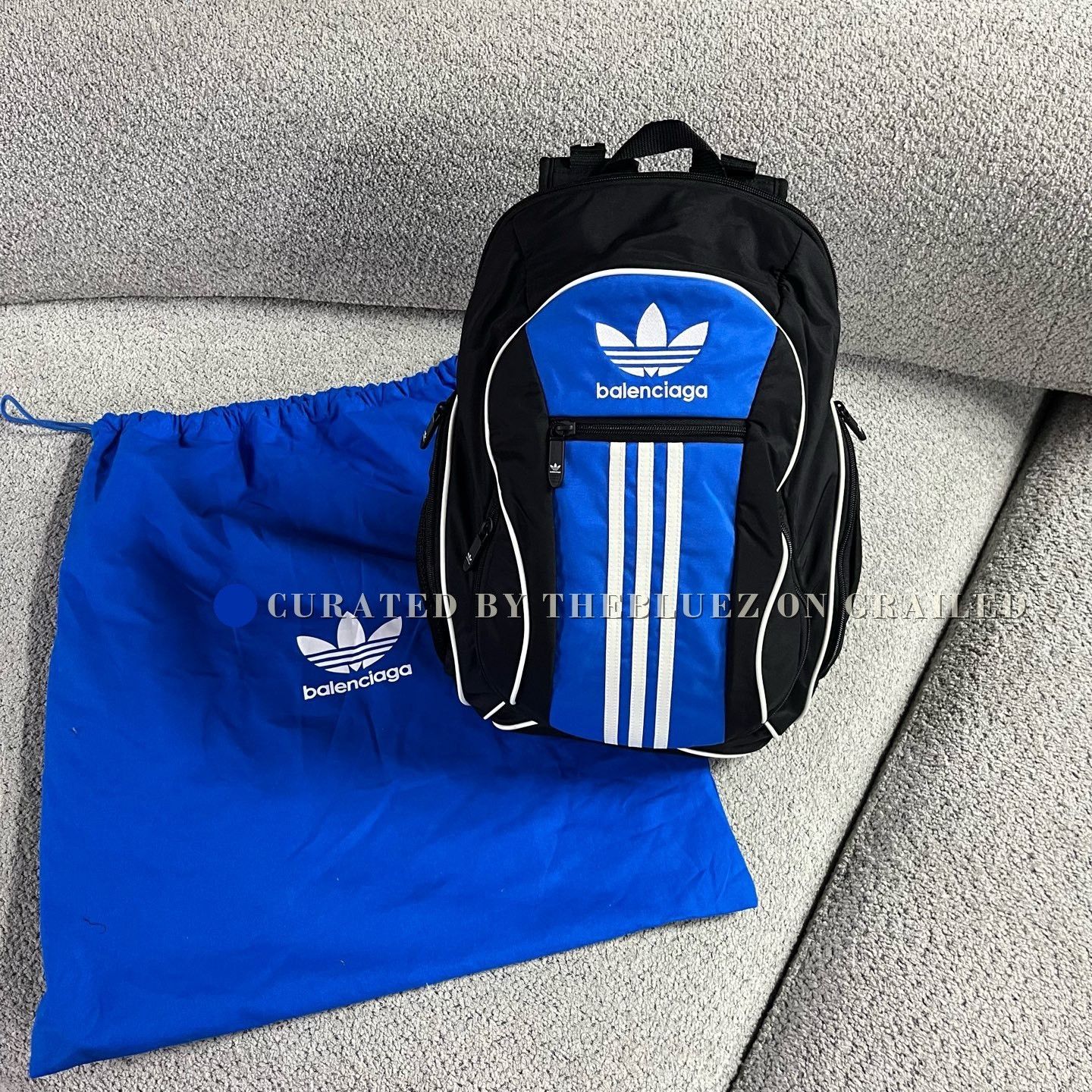 Balenciaga Balenciaga Collaboration Black Blue Logo Backpack Size ONE SIZE - 1 Thumbnail