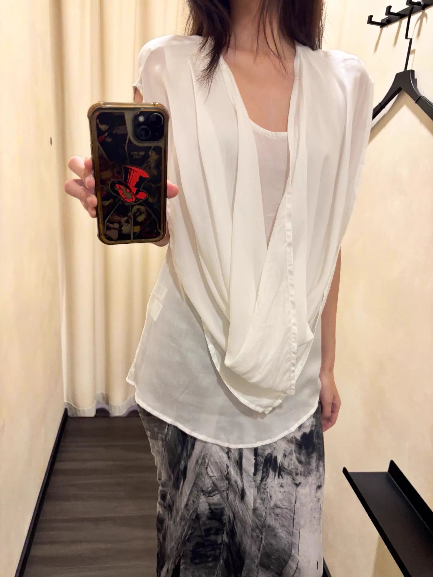 Limi Feu LIMI FEU Tencel Drop Shoulder Mock Two-Piece Draped Neck Top S Size S / US 4 / IT 40 - 9 Thumbnail