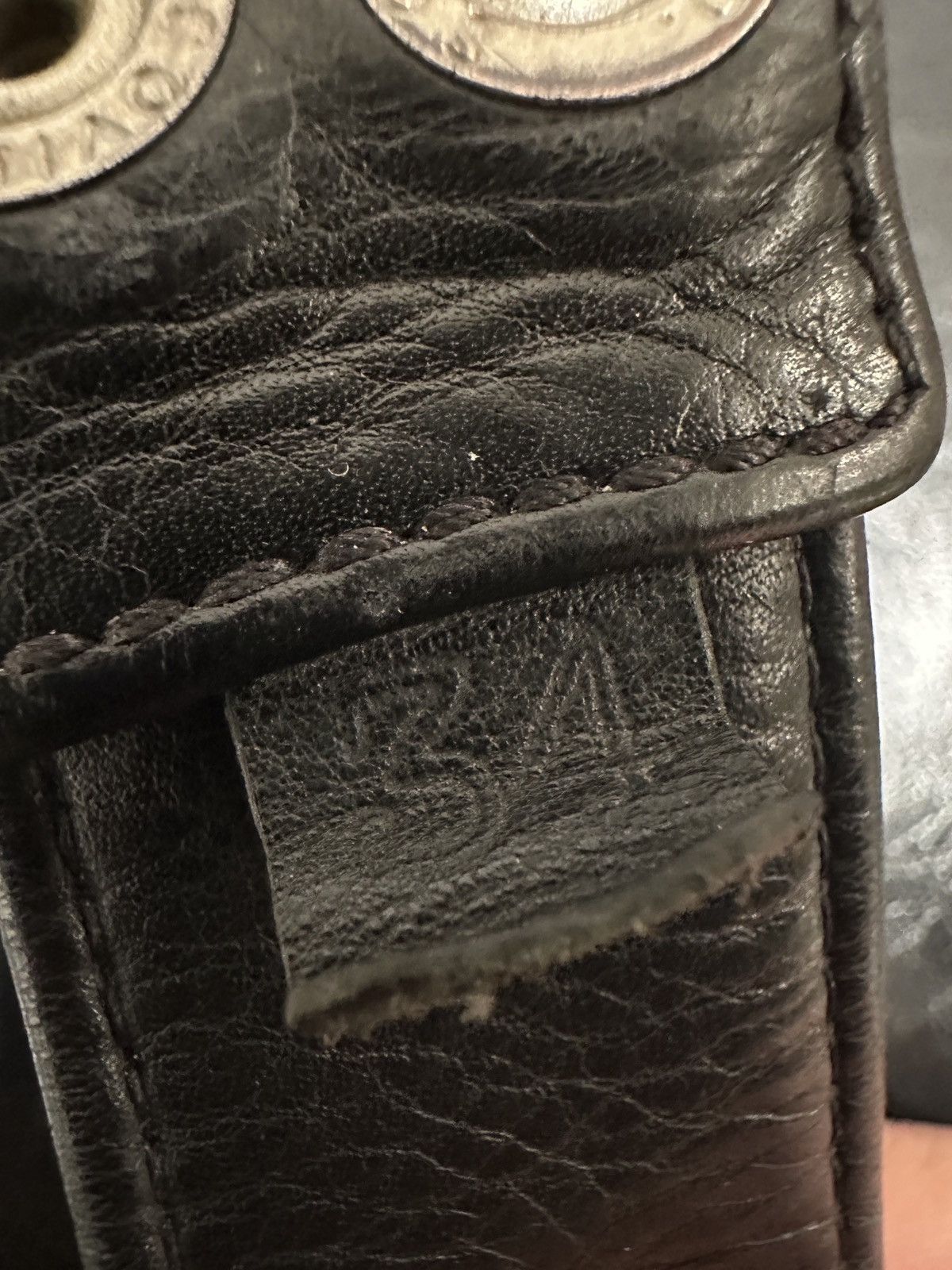 Chrome Hearts Large Grommet Oiled Leather Belt Strap Size 34 - 10 Thumbnail