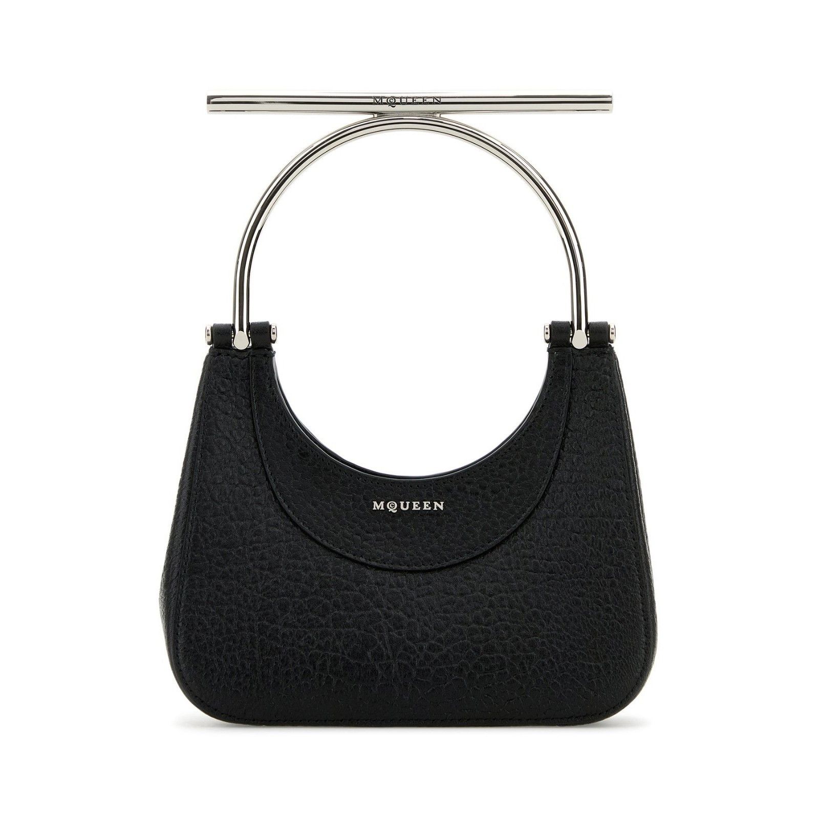 Alexander McQueen ALEXANDER MCQUEEN T-Bar Mini Black Silver Leather Shoulder B Size ONE SIZE - 1 Thumbnail