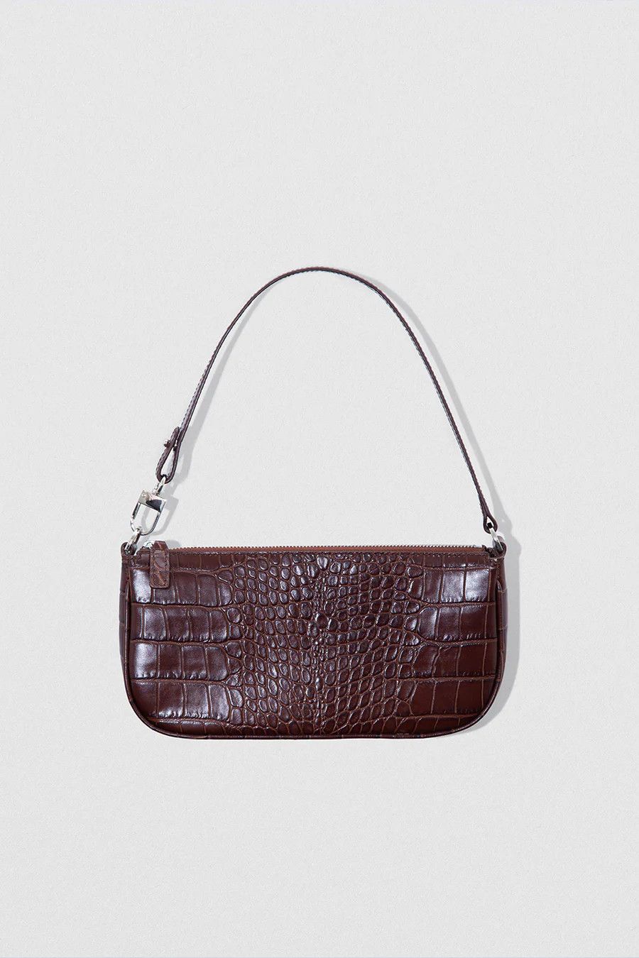 By Far o1mle1224 Size: OS/Croco Embossed Leather Bag Burgandy Size ONE SIZE - 1 Thumbnail