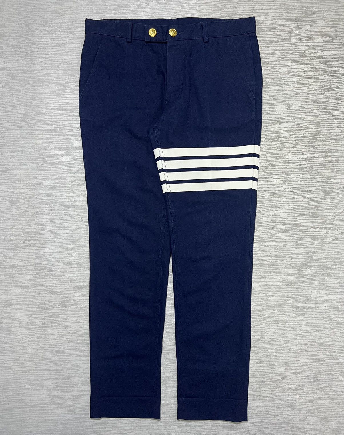 Thom Browne Thom Browne - Quad Stripe Canvas Woven Trouser Size US 30 / EU 46 - 1 Thumbnail