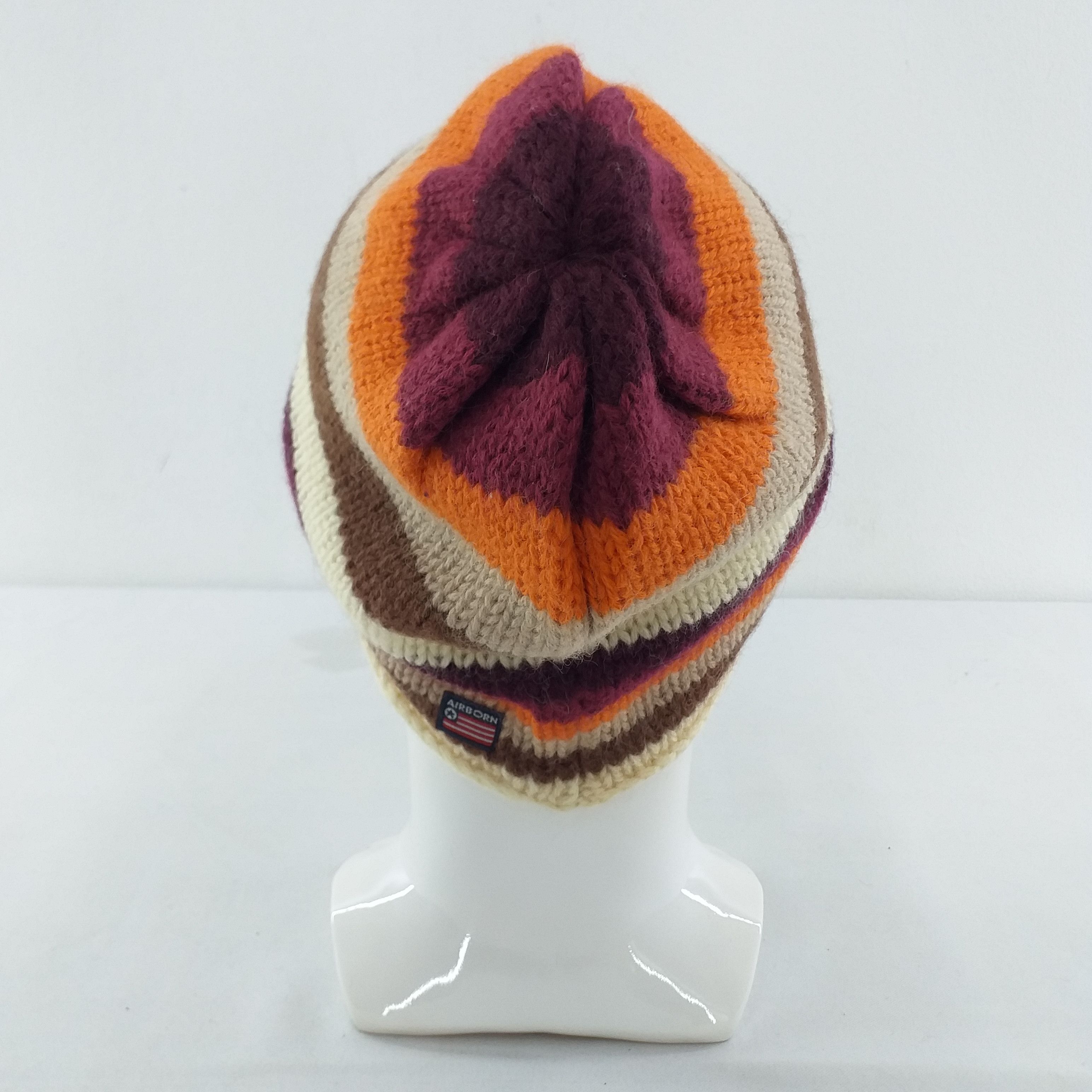 Japanese Brand Airborn Stripes Snow Cap Hat Beanie -BN176 Size ONE SIZE - 2 Thumbnail