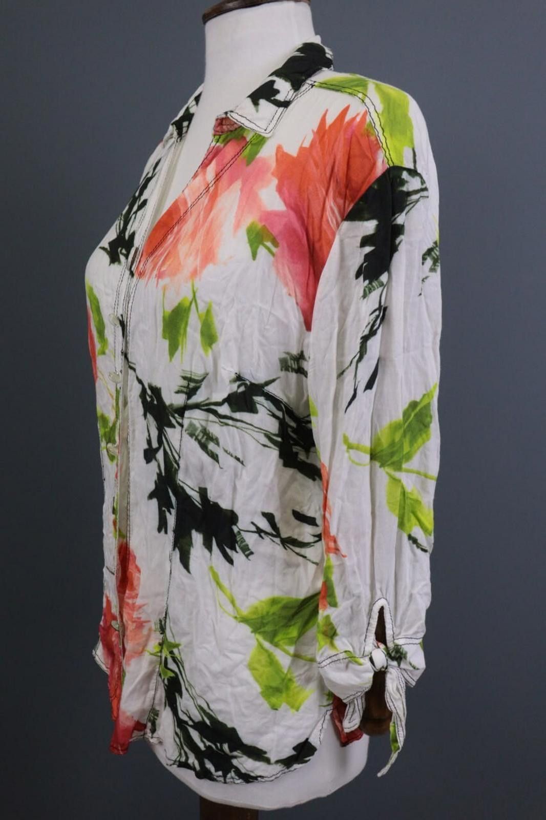 Designer Elisa Cavaletti Multicolor Floral Top Tunic Shirt Sz XXL Size XXL / US 16-18 / IT 52-54 - 9 Thumbnail