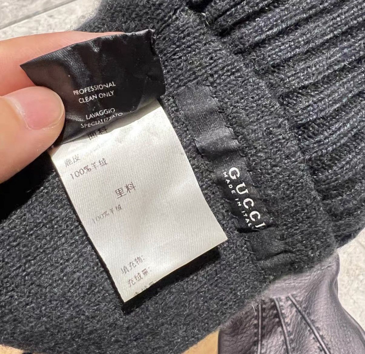 Gucci Gucci Deer Skin & Cashmere Gloves J42 Size ONE SIZE - 5 Thumbnail