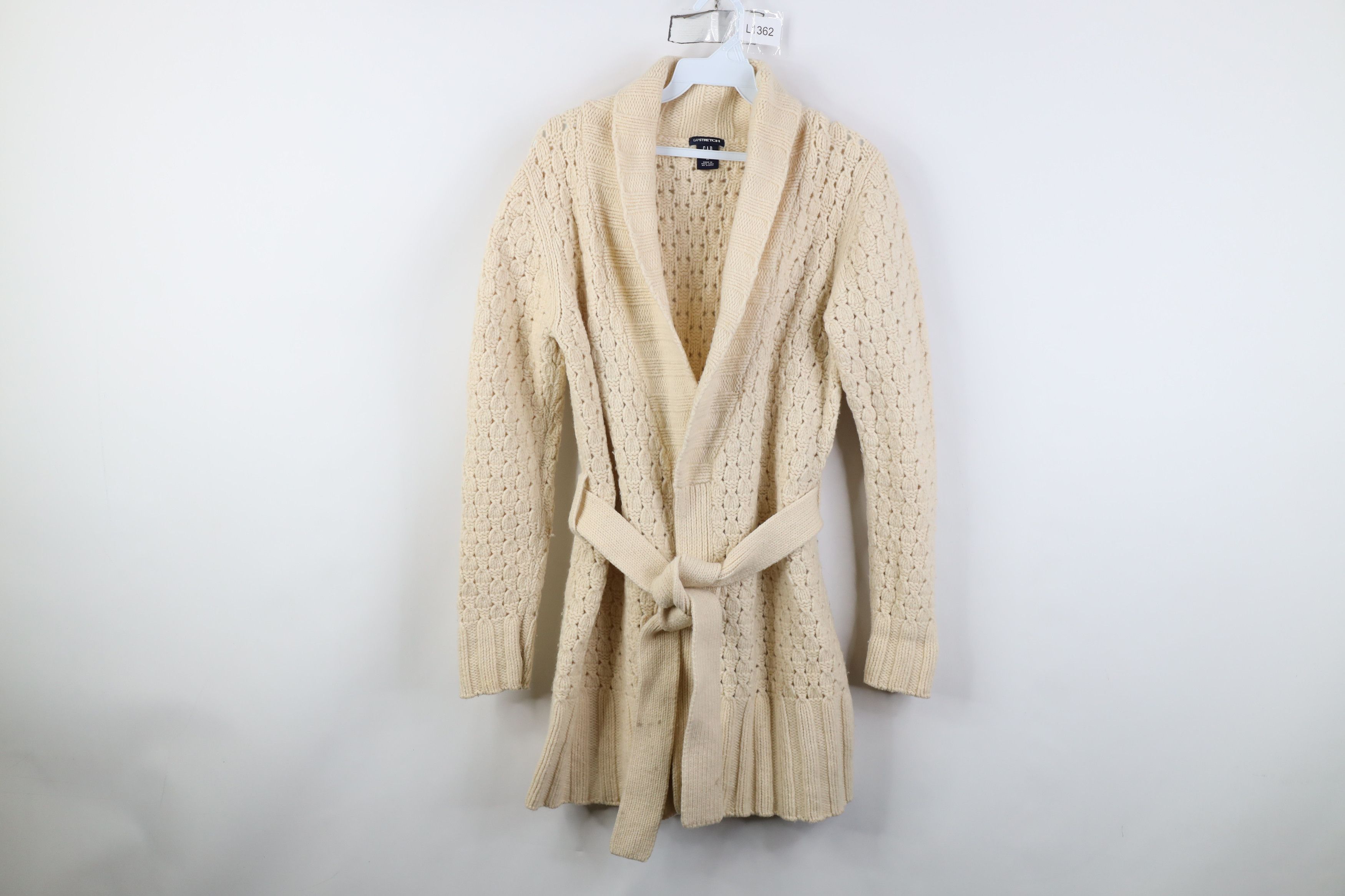 Vintage Y2K 2003 Gap Wool Blend Knit Belted Cardigan Sweater