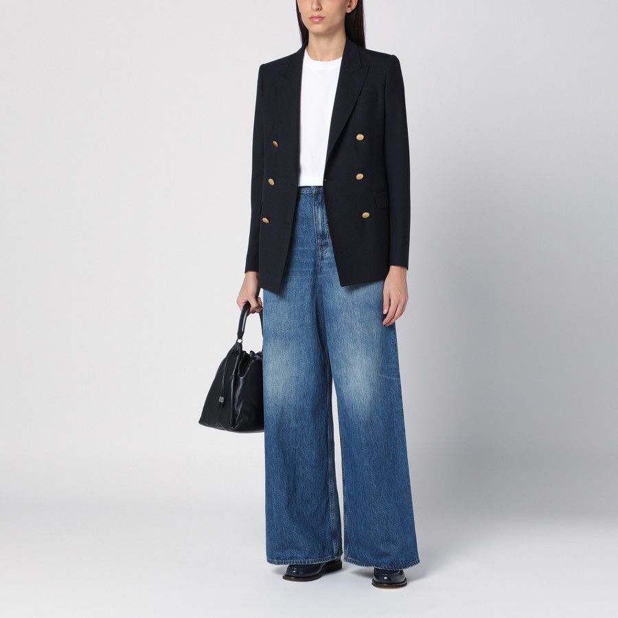 Tagliatore o1d2blof1024 Double-Breasted Jacket In Navy Blue Size M / US 6-8 / IT 42-44 - 2 Thumbnail