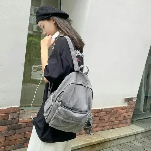 VIBE Washed Denim Casual Bagpack Size ONE SIZE - 2 Thumbnail