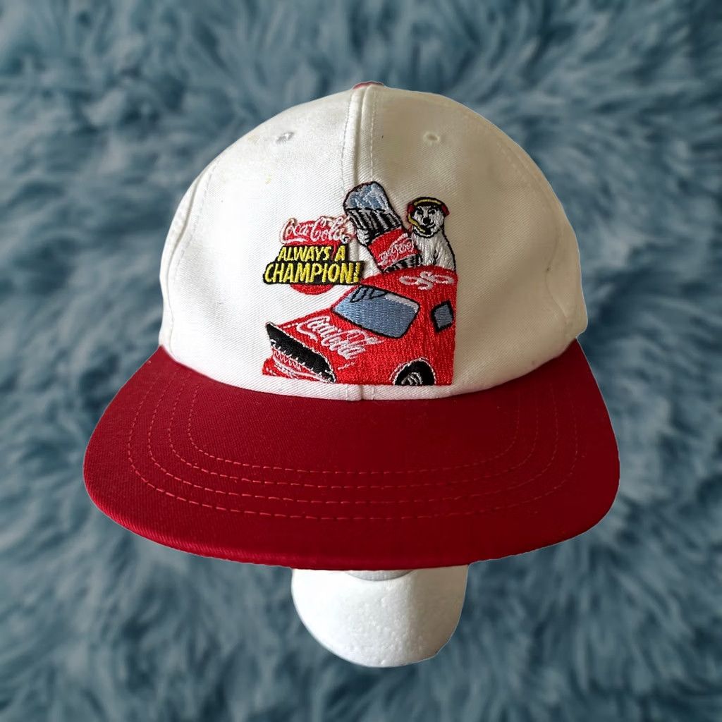 Vintage VINTAGE Coca Cola Hat Snapback One Size White Men Adjustable 90s Polar Bear Coca-Cola RARE Size ONE SIZE - 1 Thumbnail