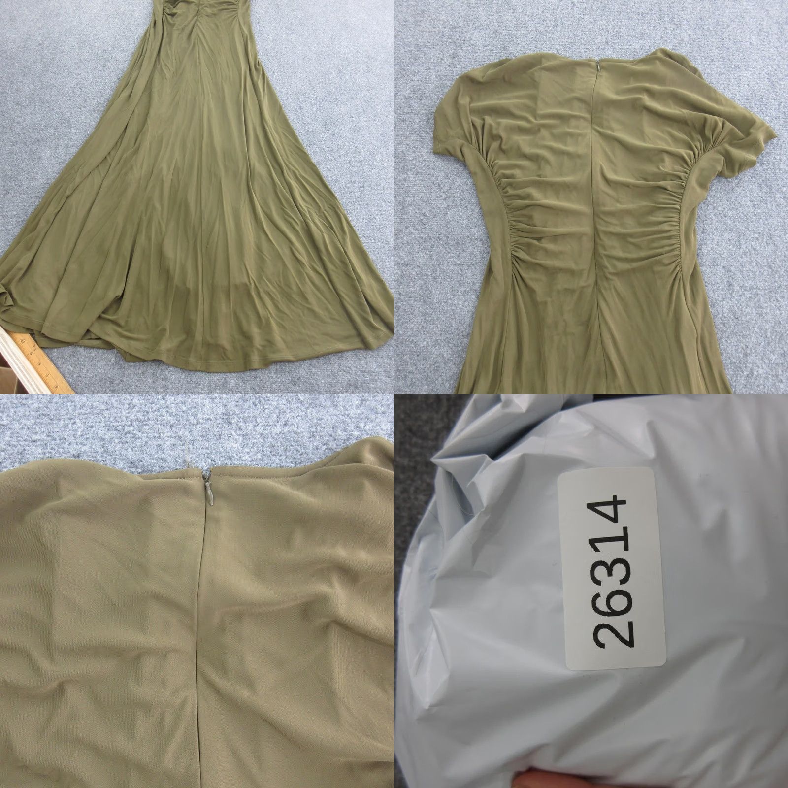La Ligne La Ligne Dress Womens M Green Jersey Ruched Short Sleeve A Line Maxi Formal Size M / US 6-8 / IT 42-44 - 9 Thumbnail