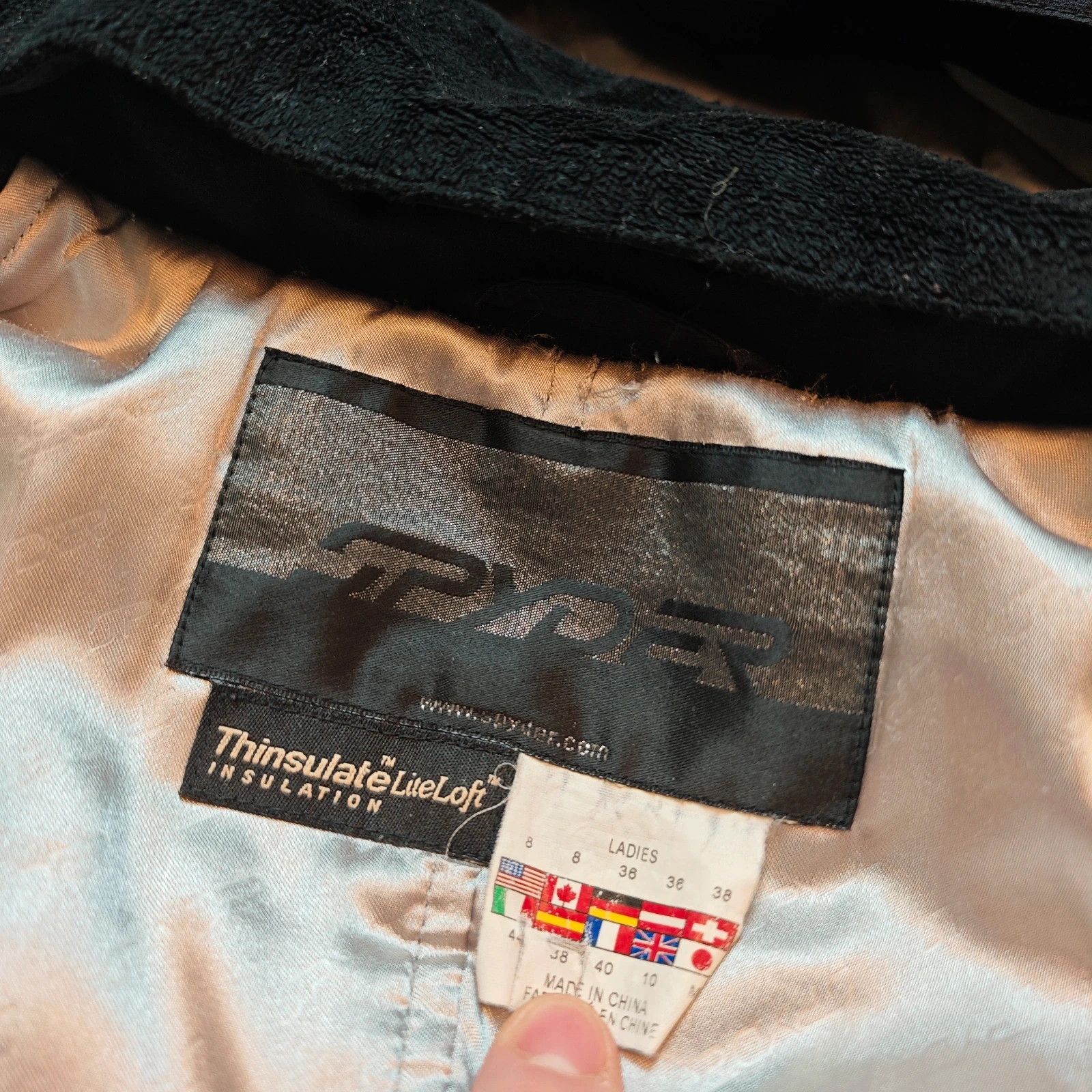Spyder Spyder skiing Jacket Womens 8 Small Zip Black windproof Size S / US 4 / IT 40 - 13 Thumbnail