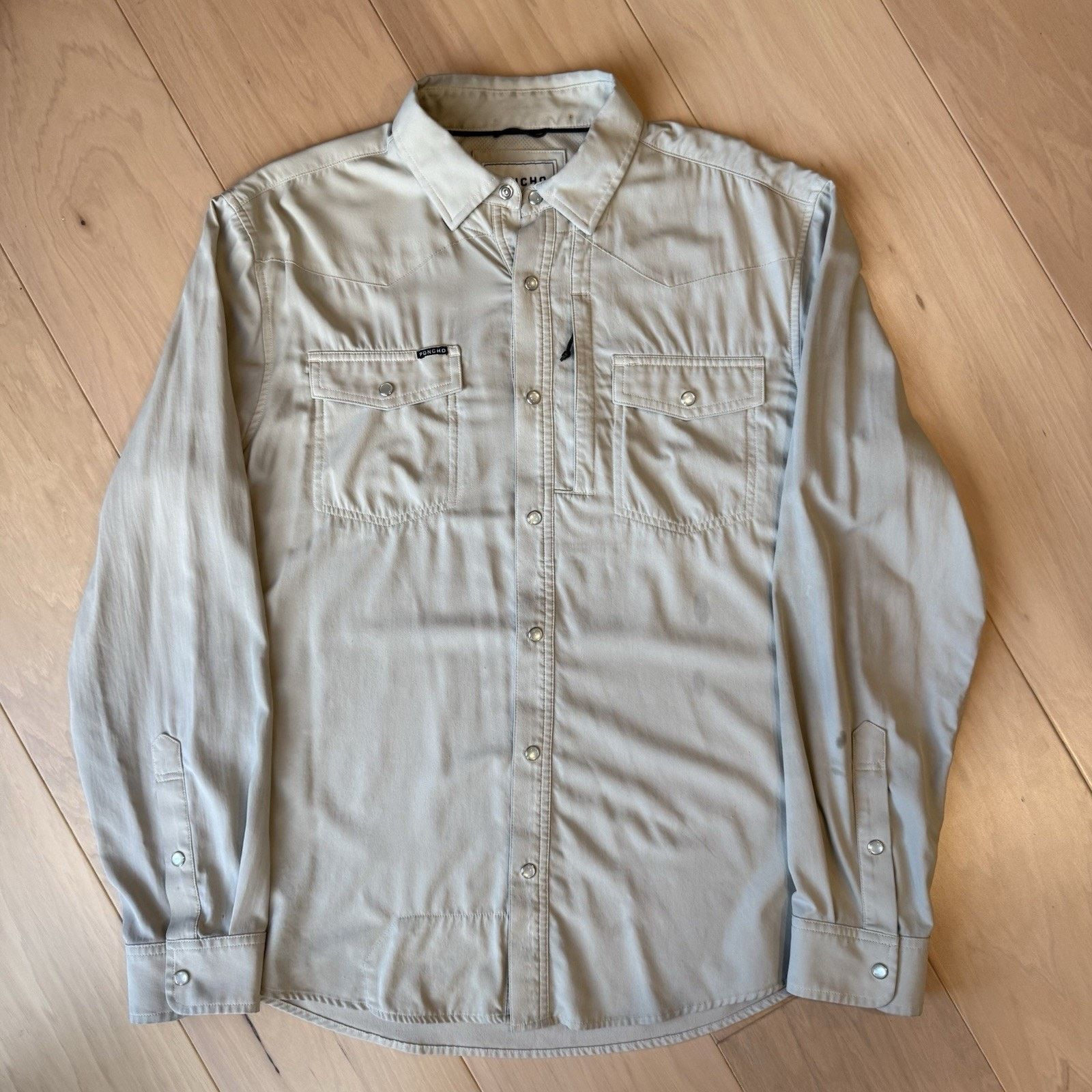Arc'teryx Poncho Snap Shirt M Slim Fit Beige Long Sleeve Button Up Size US M / EU 48-50 / 2 - 2 Thumbnail