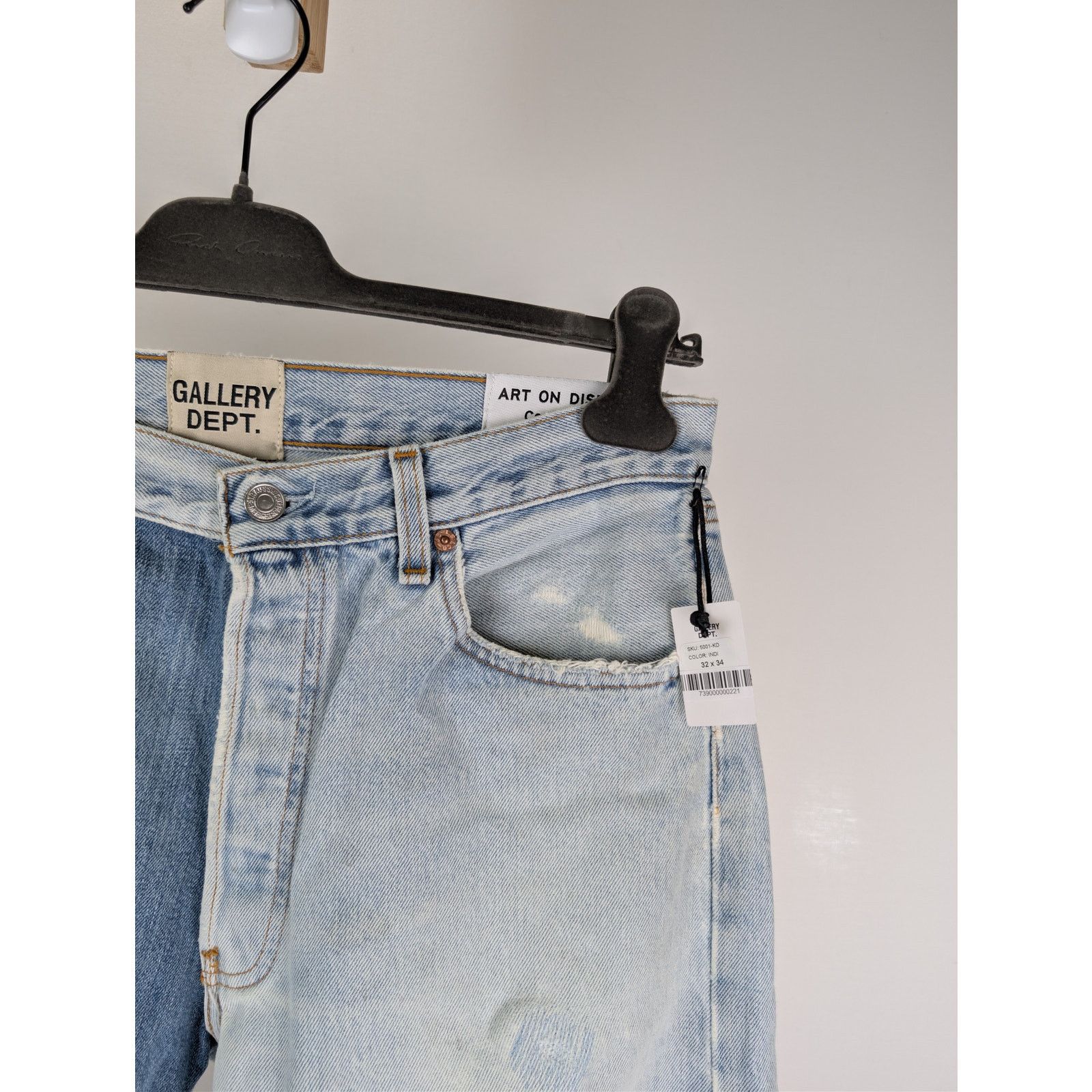 Gallery Dept. o1rshd1 Ken Ripped slim-cut jeans in a blue cotton denim Size US 32 / EU 48 - 5 Thumbnail