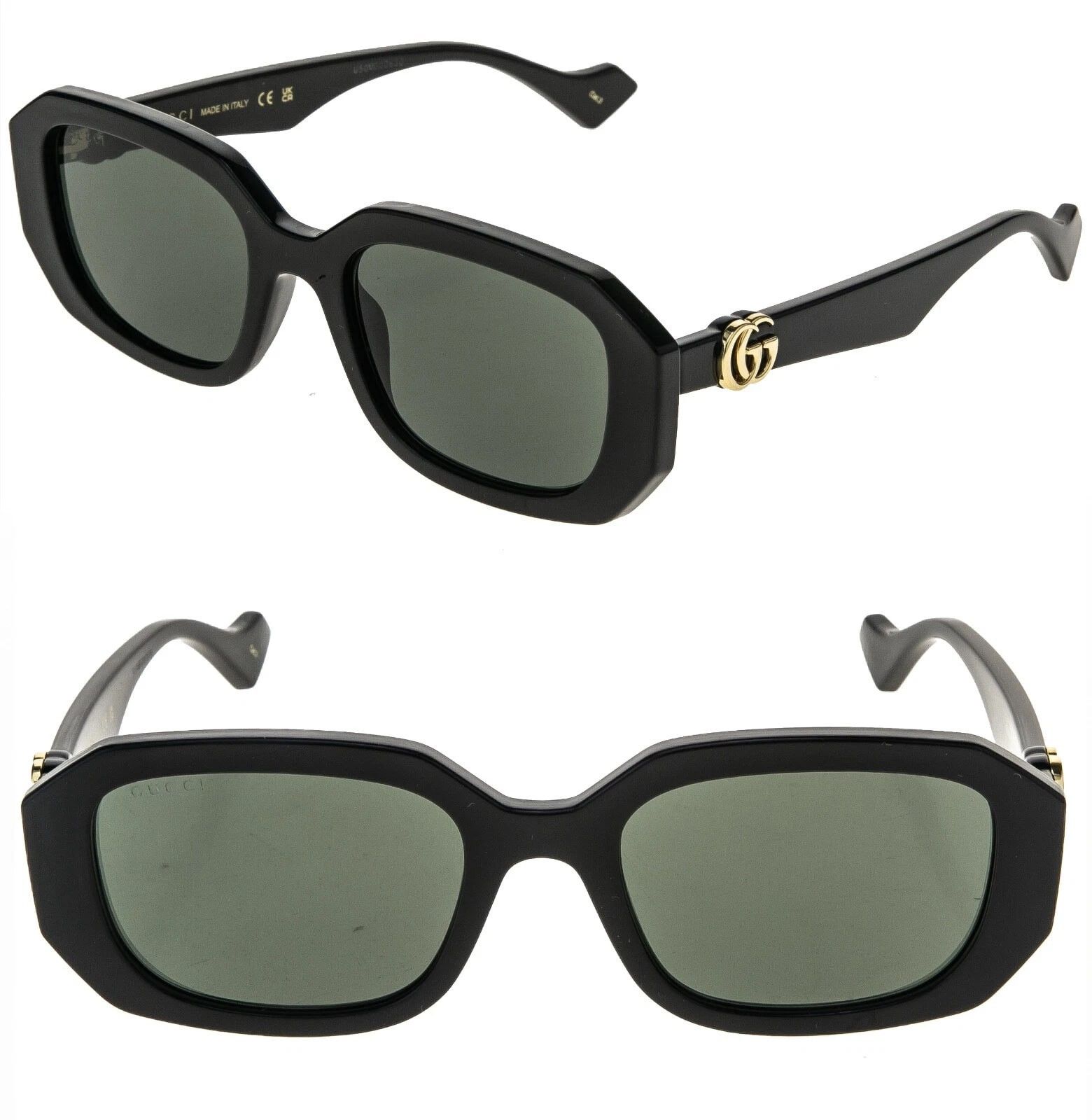 Gucci GUCCI Black 1535 Geometric Gold Gg1535S Sunglasses 001 Size ONE SIZE - 1 Thumbnail