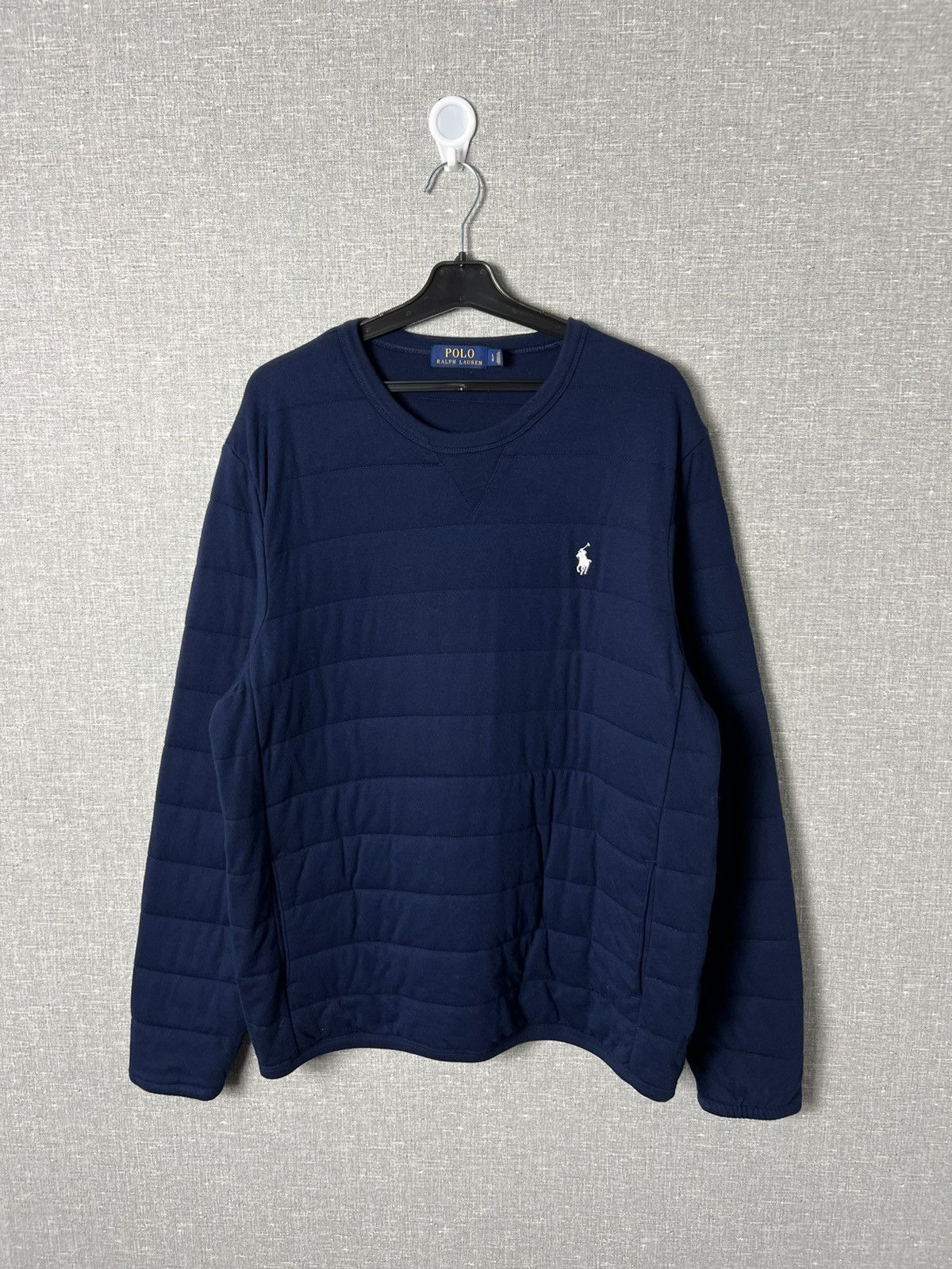 Polo Ralph Lauren × Ralph Lauren × Vintage Rare Polo Ralph Lauren Quilted Sweatshirt Size US L / EU 52-54 / 3 - 1 Thumbnail