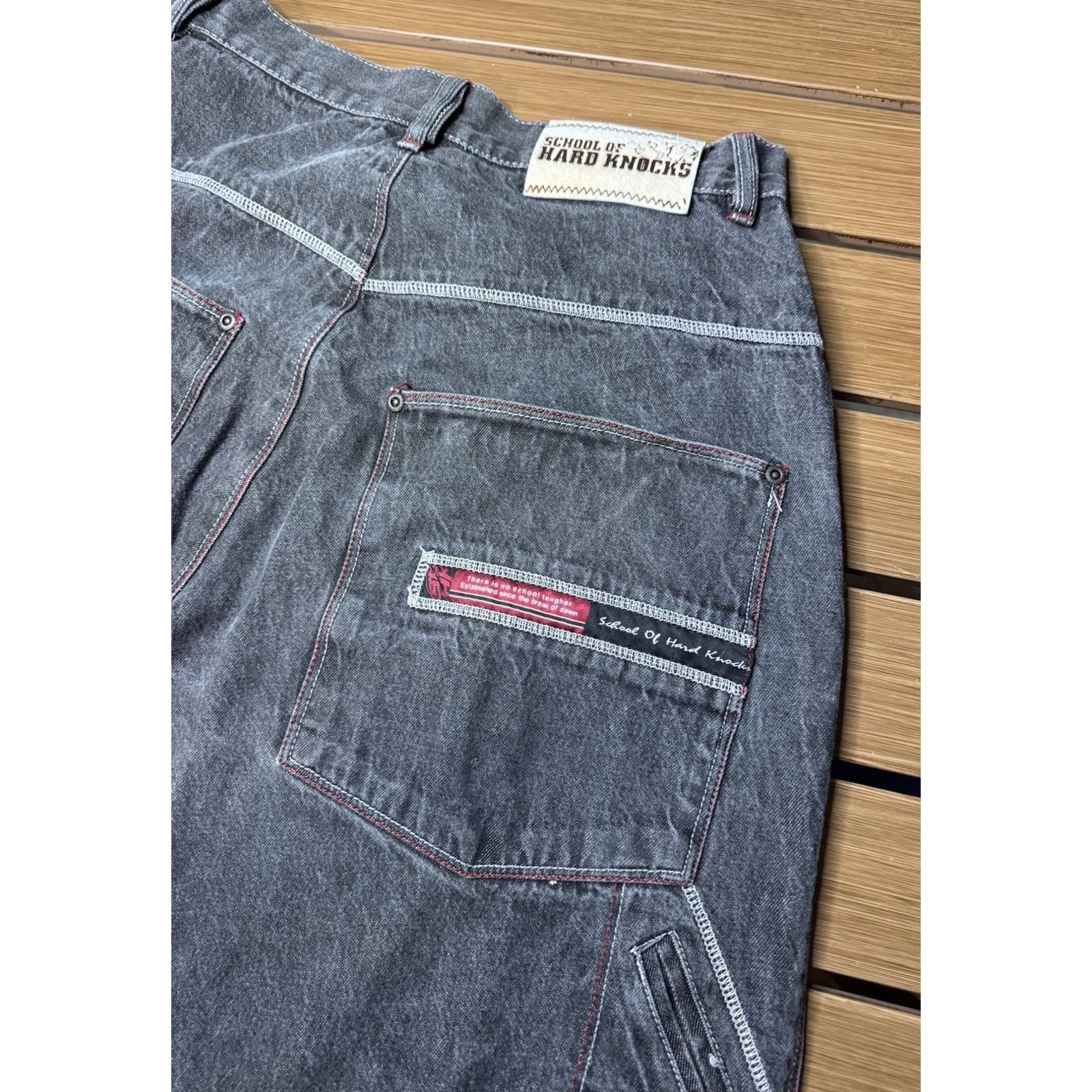 JNCO Y2k Loose Fit Jeans Mens SOHK 31x32 skater Type embroidery Size US 31 - 10 Thumbnail