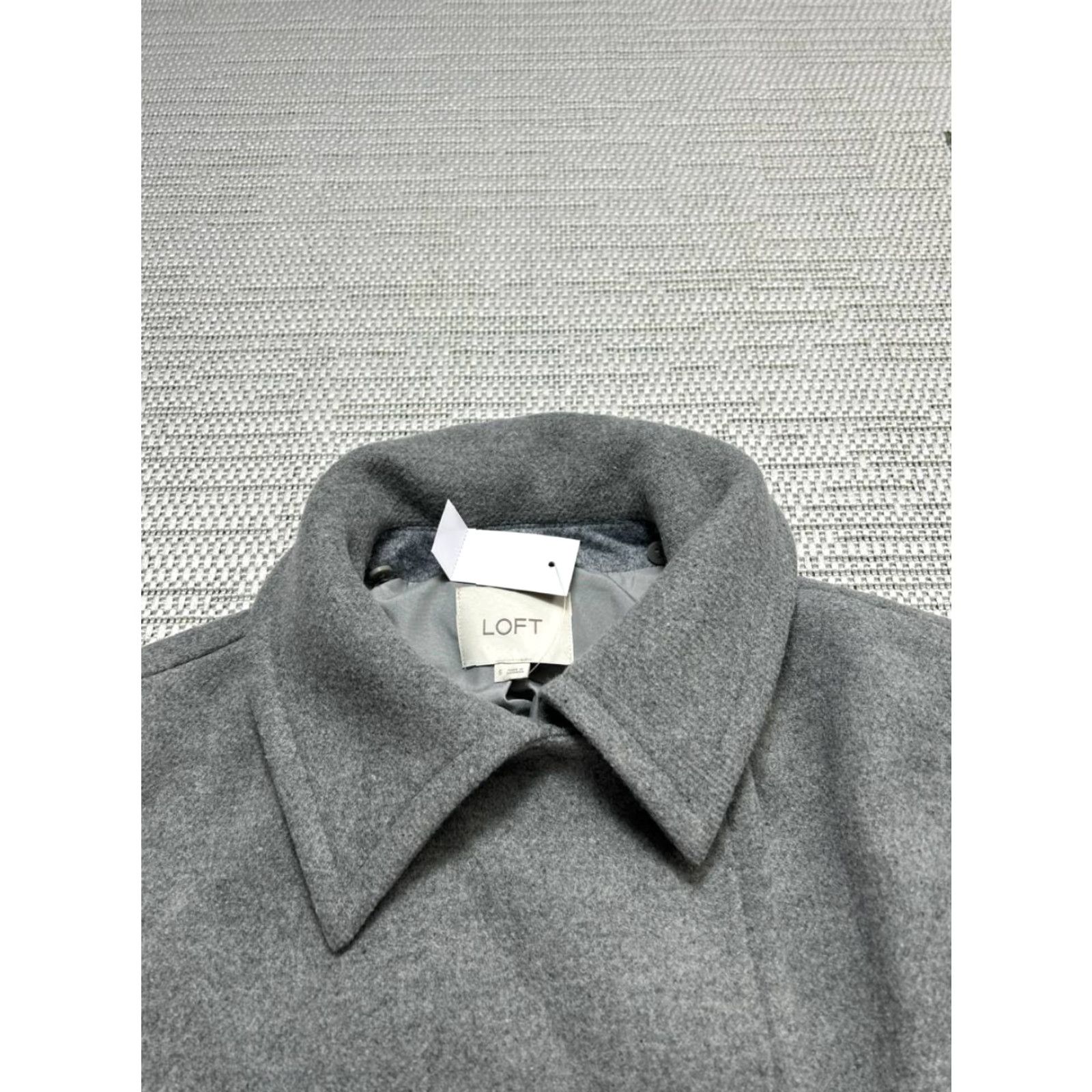Ann Taylor VINTAGE Loft Jacket Womens Small Gray Fleece Peacoat New Size S / US 4 / IT 40 - 2 Thumbnail