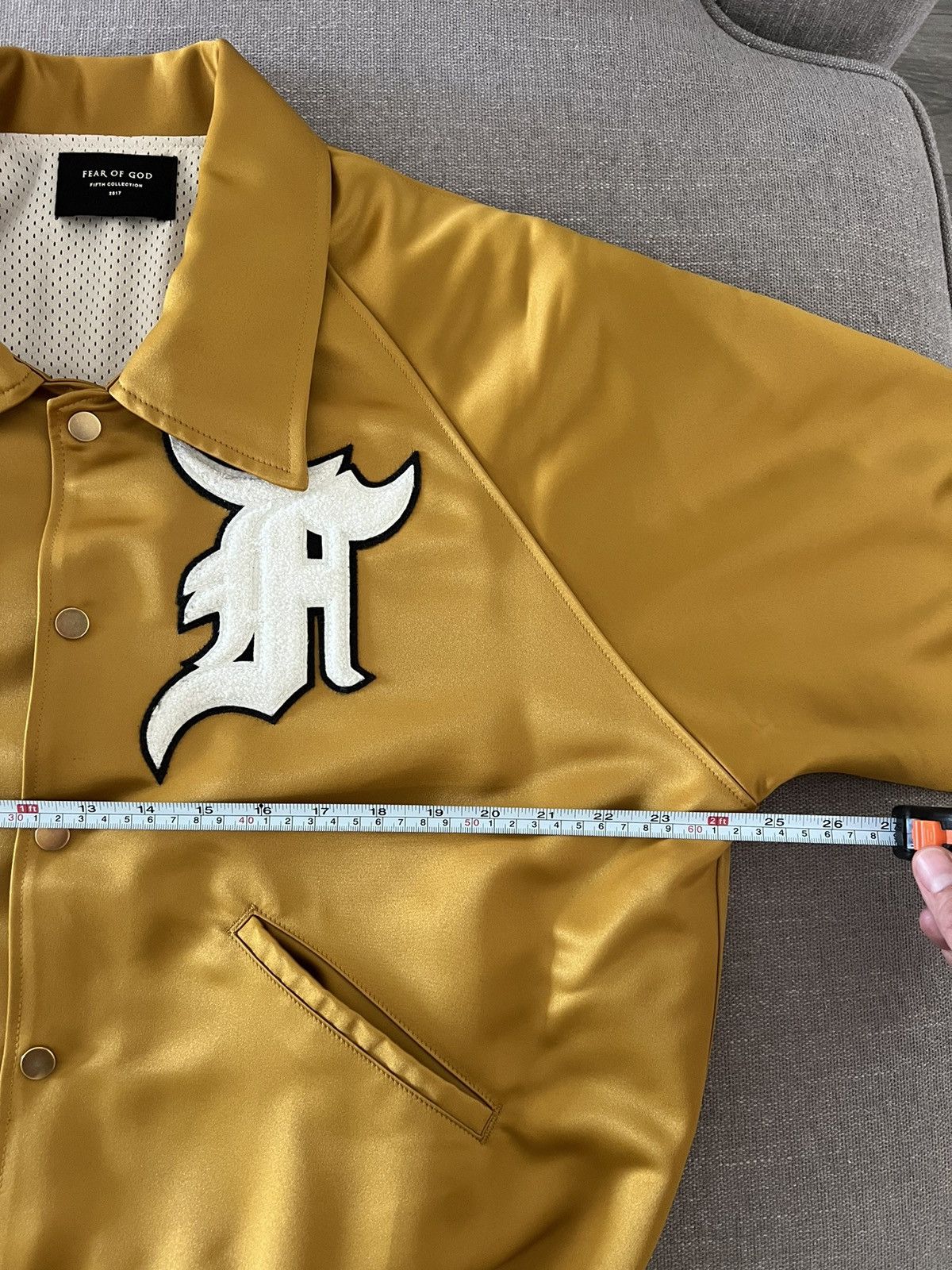 ジャケット・アウター FEAR OF GOD 5th Baseball Jacket Fear of God 5th Collection Satin Manuel Baseball Coaches
