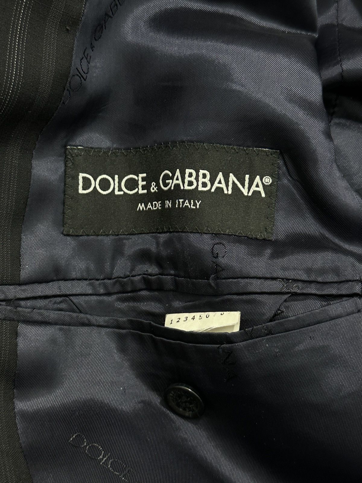 Dolce & Gabbana Dolce & Gabbana - Black Strip Blazer Size 52S - 6 Thumbnail