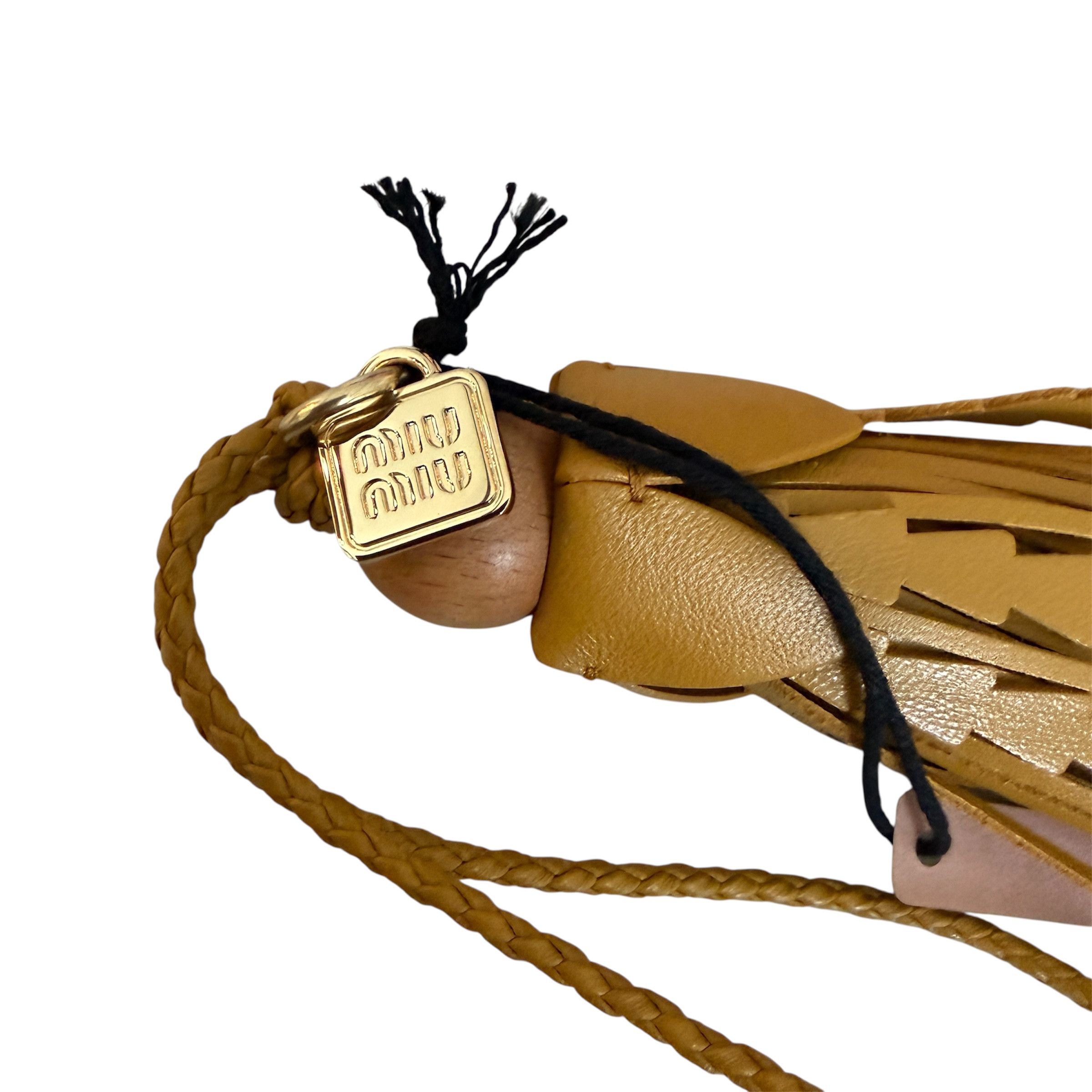 Miu Miu Miu Miu 5TL542 Tassel Leather Bag Charm Trick Whiskey Brown Size ONE SIZE - 5 Thumbnail
