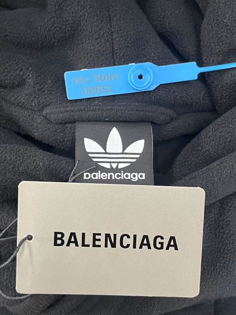 Balenciaga Balenciaga Teddy Velvet Side Stripe Logo Print Zip Hoodie Size US XXS / EU 40 - 5 Thumbnail