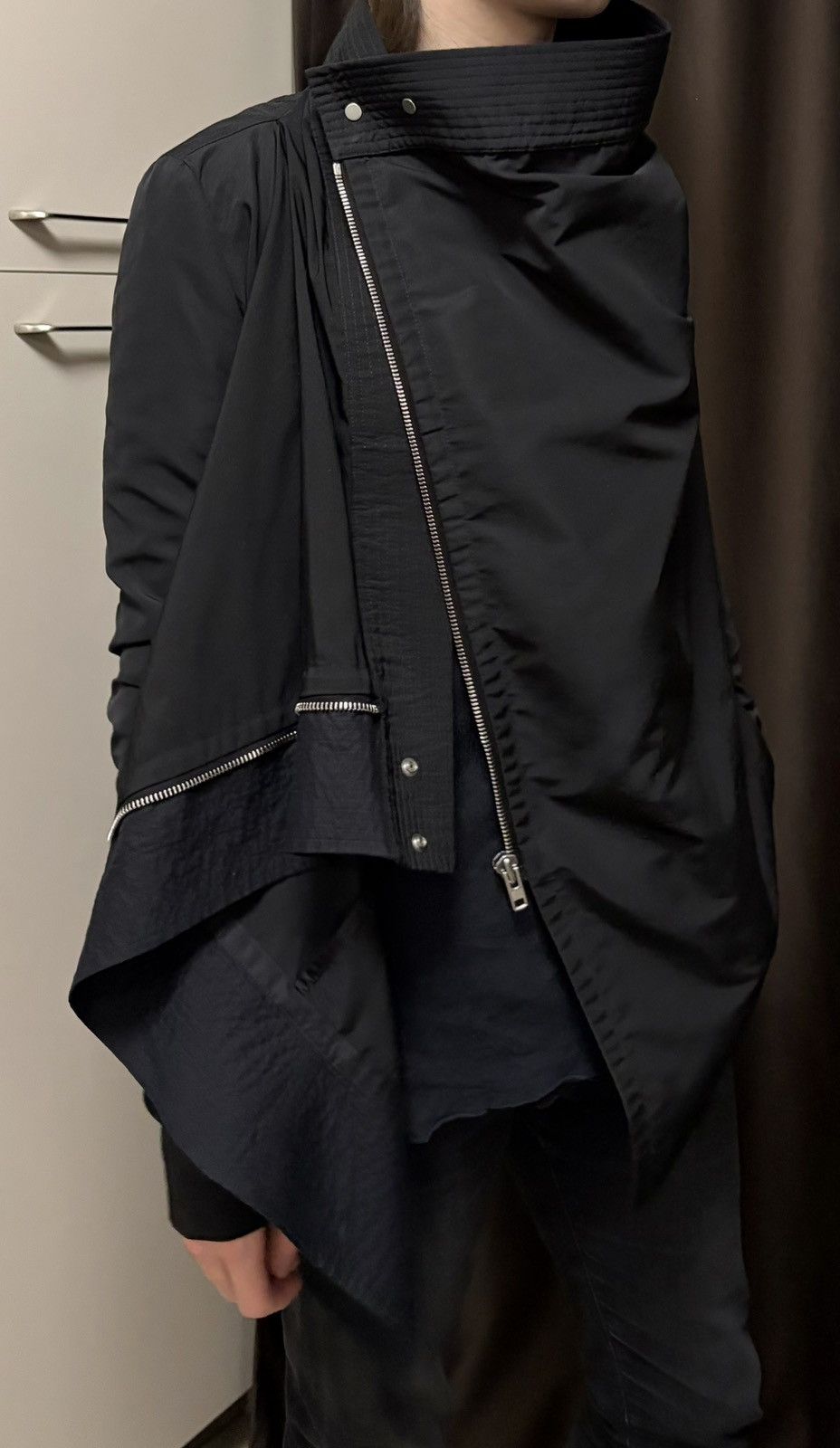 Rick Owens Rick Owens Neck Asymmetrical Zipper Jacket Size US XS / EU 42 / 0 - 15 Thumbnail