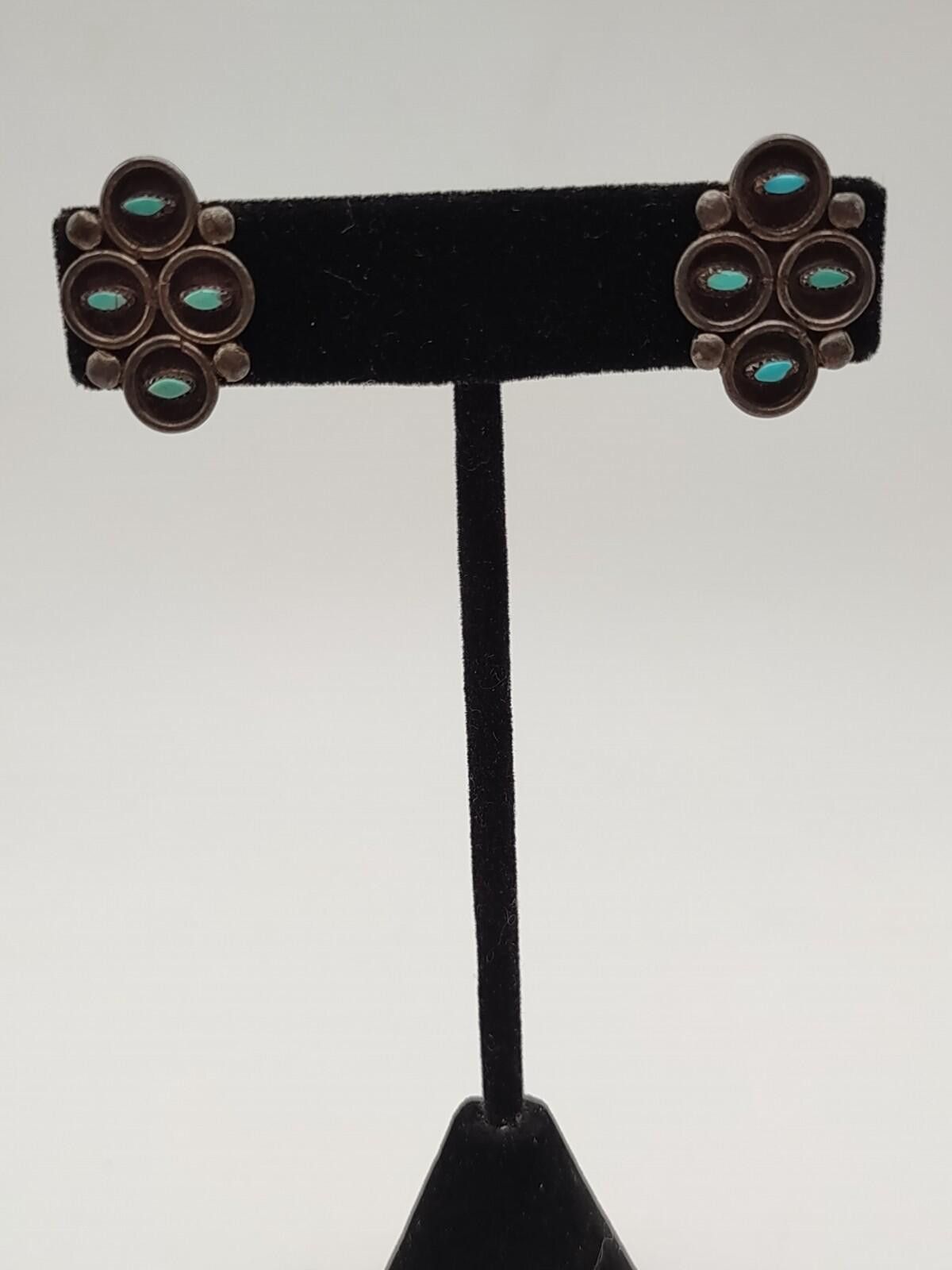 The Unbranded Brand 925 Sterling Turquoise Color Cluster Clip Earrings Size ONE SIZE - 1 Thumbnail