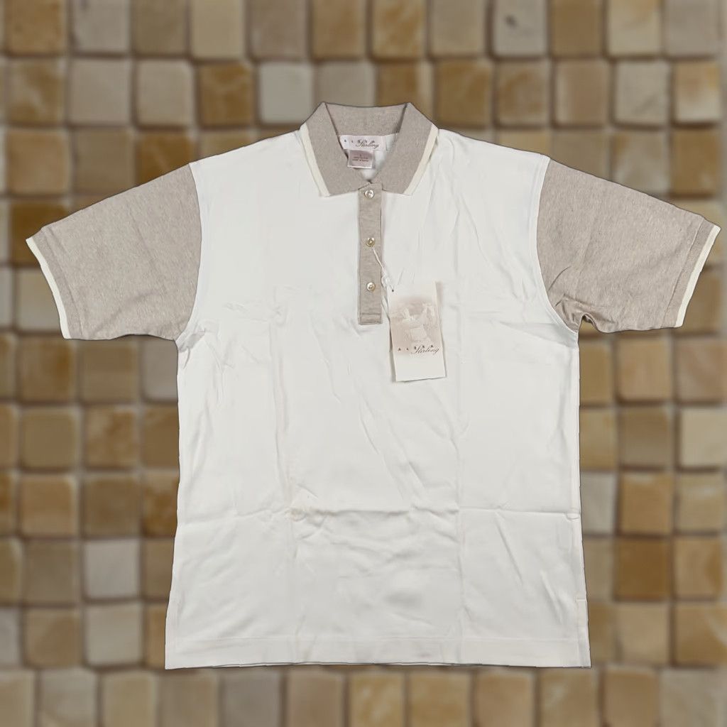 Vintage VINTAGE Alexa Stirling Polo Shirt Women's Large Casual Short Sleeve 90s Preppy Golf Tennis Retro Beige Size L / US 10 / IT 46 - 1 Thumbnail