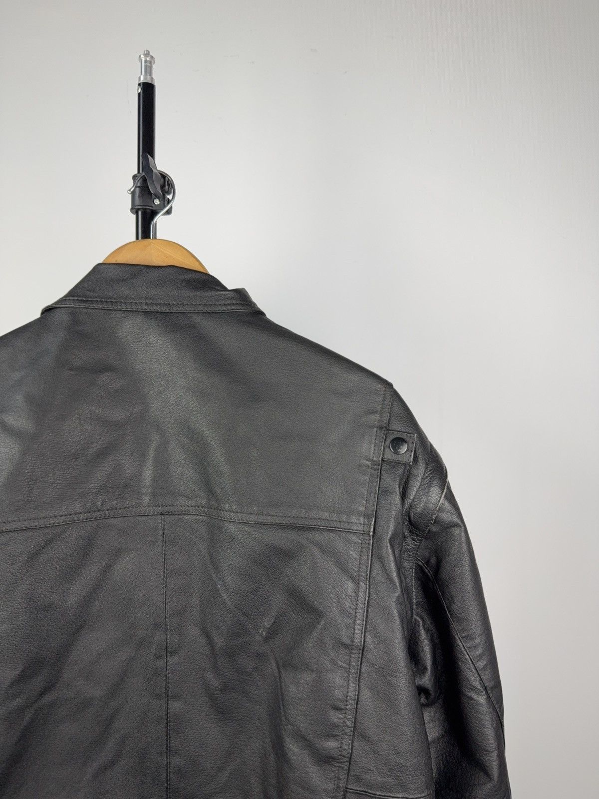Leather × Vintage Vintage 90s Genuine Leather MOTO Bomber Jacket Rock Punk Size US M / EU 48-50 / 2 - 10 Thumbnail