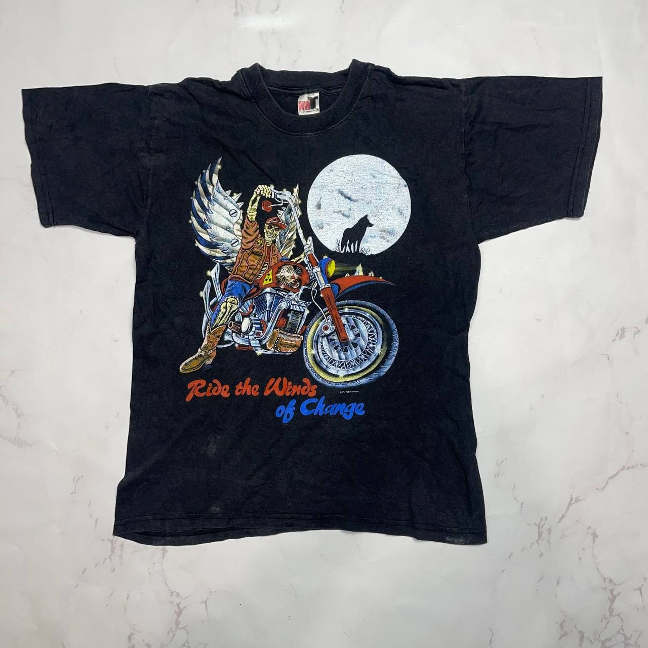 Vintage ZIP-IT London Ride the Winds of Change Grim Reaper Biker SzM Size US M / EU 48-50 / 2 - 1 Thumbnail