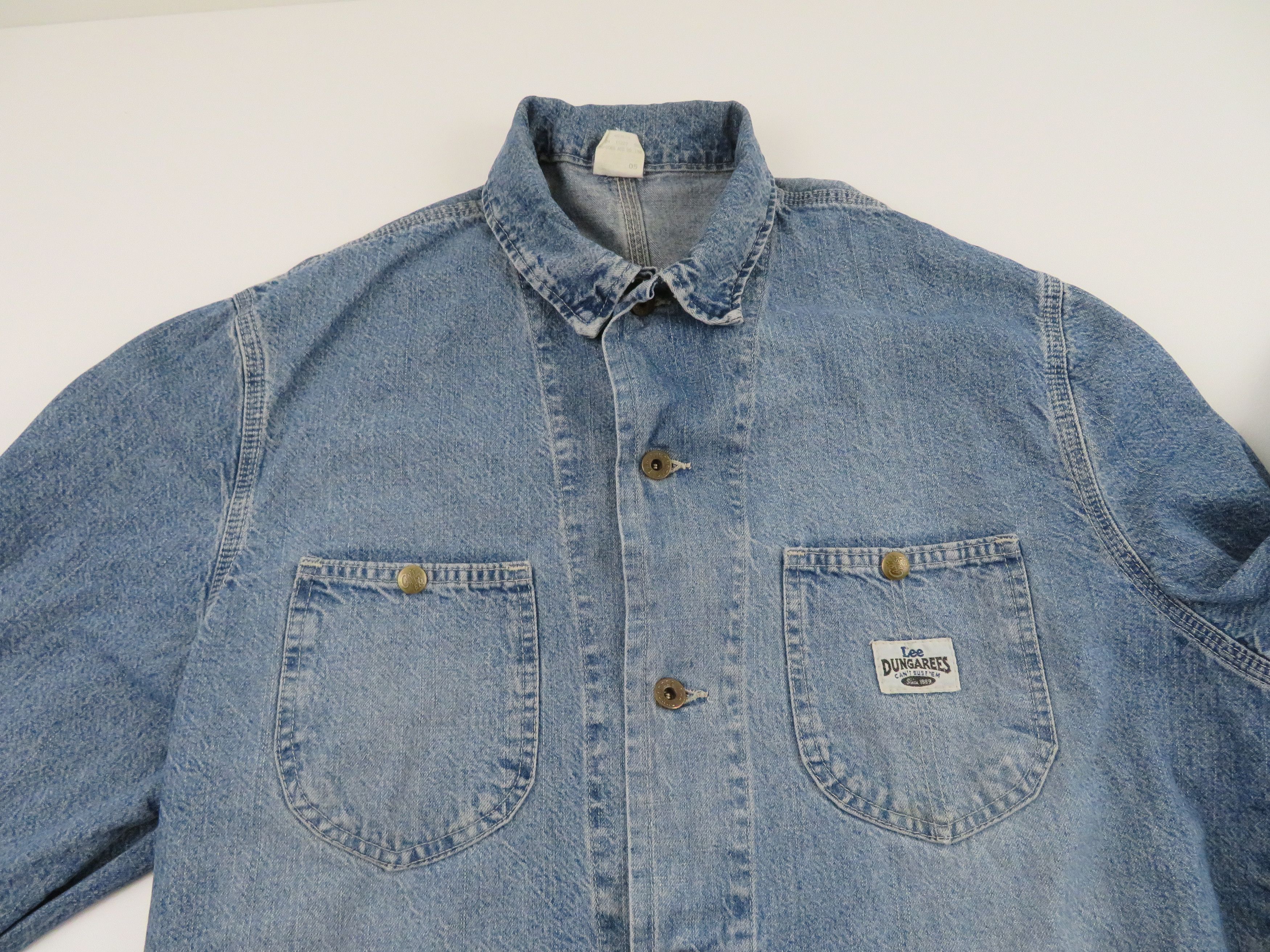Lee × Vintage Vintage 80s 90s Lee Dungarees Denim Chore Jacket Medium Size US M / EU 48-50 / 2 - 3 Thumbnail
