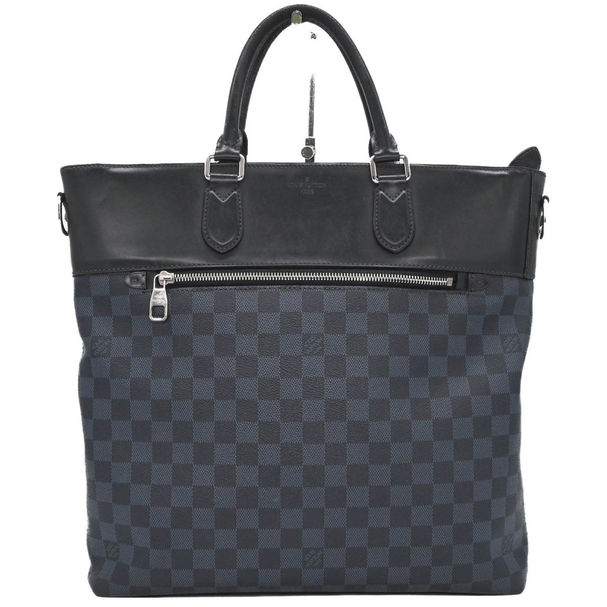 Louis Vuitton LOUIS VUITTON Damier Cobalt Newport Tote Bag, Shoulder Black Cobalt, N41588 Size ONE SIZE - 1 Thumbnail