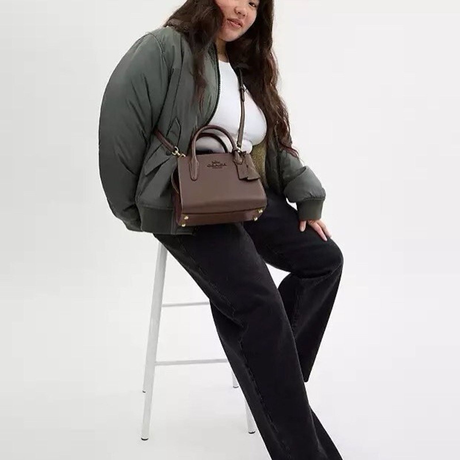 Coach New COACH Andrea Carryall Shoulder Bag CP081 Gold/Dark Stone Size ONE SIZE - 11 Thumbnail