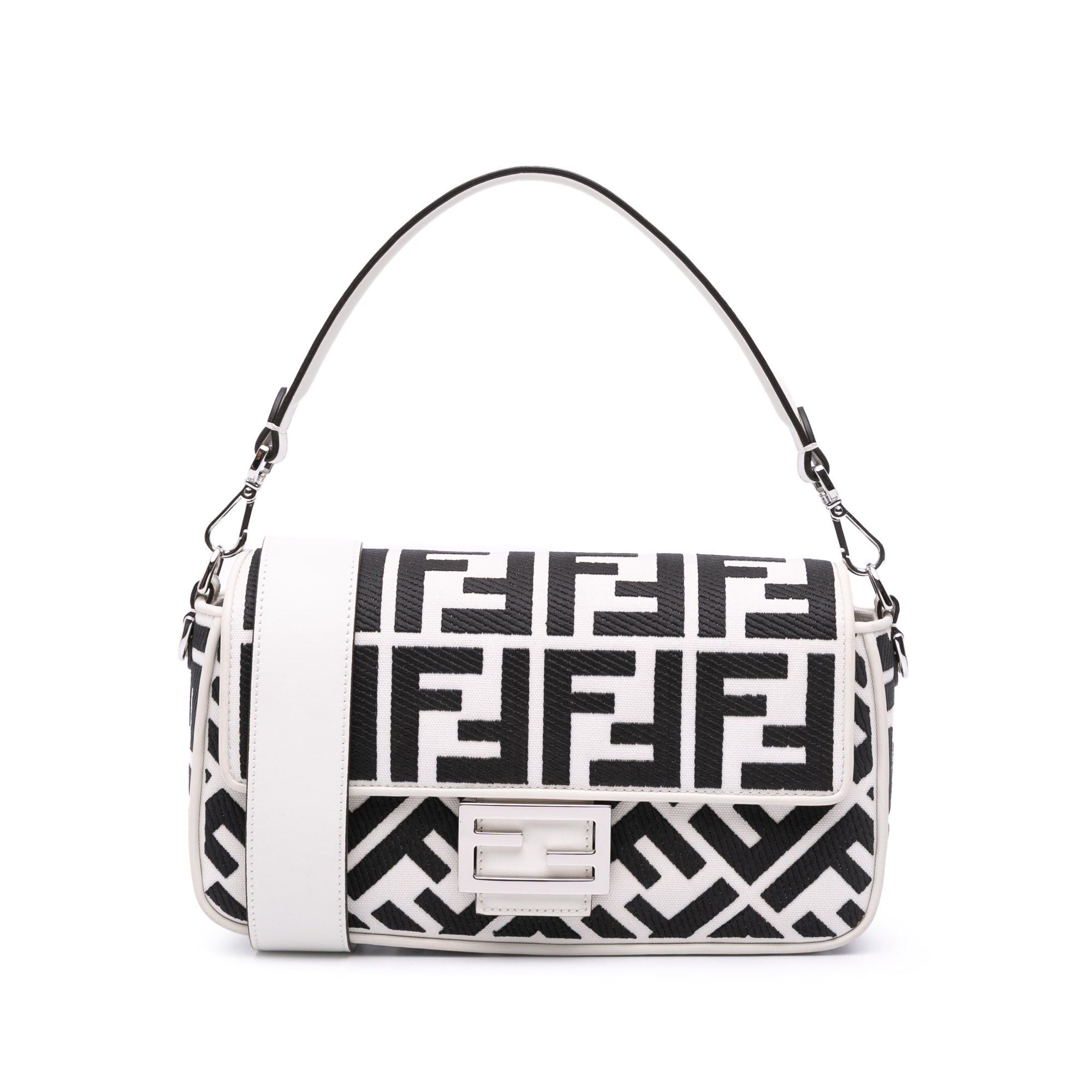 Fendi Zucca Embroidered Canvas Baguette Satchel Size ONE SIZE - 1 Thumbnail