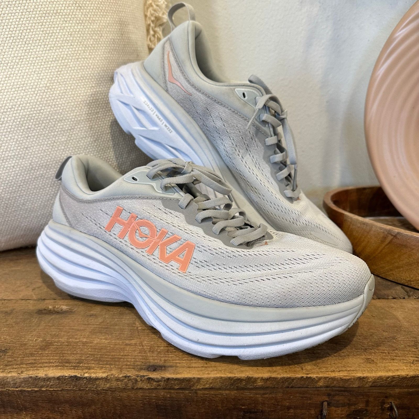 Hoka Women's Hoka Bondi 8 Harbor Mist / Lunar Rock - size 9.5D Size US 9.5 / IT 39.5 - 2 Thumbnail
