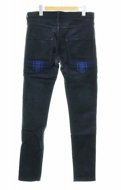 Junya Watanabe Denim Skinny Wool Full Length Zipper Plain Black Size US 32 / EU 48 - 2 Thumbnail